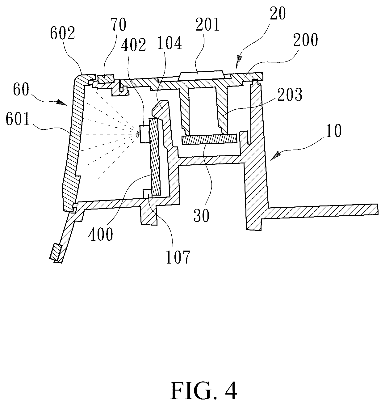 Patent US12618549 Figure 4 – Indicator light module for charging port