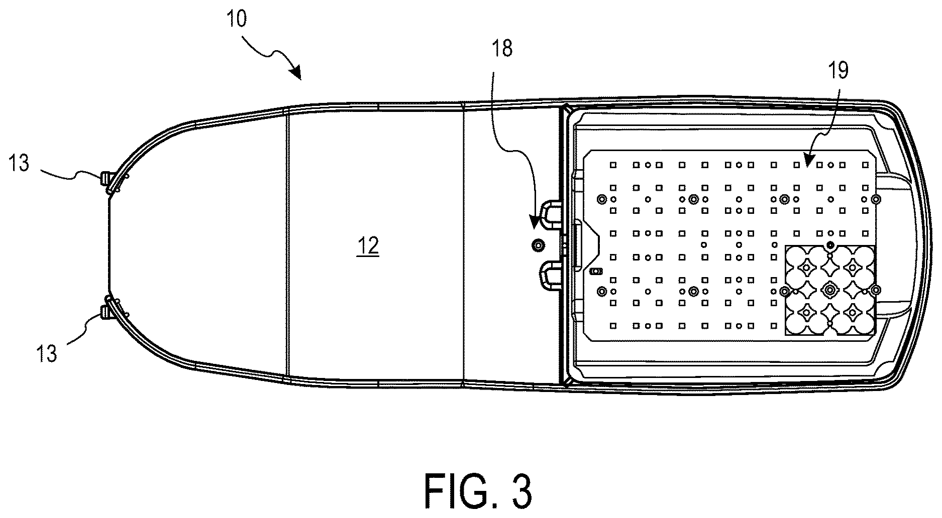 Patent US12618551 Figure 3 – Tooless cover retention and moisture protection for luminaires