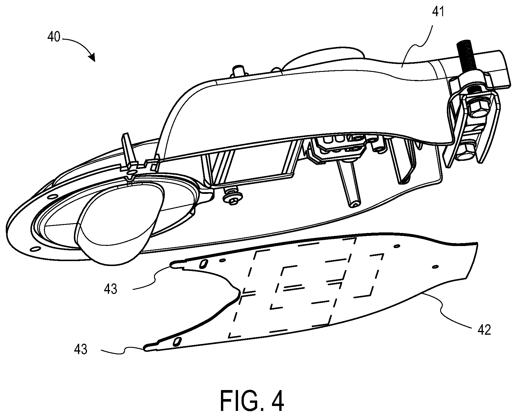 Patent US12618551 Figure 4 – Tooless cover retention and moisture protection for luminaires