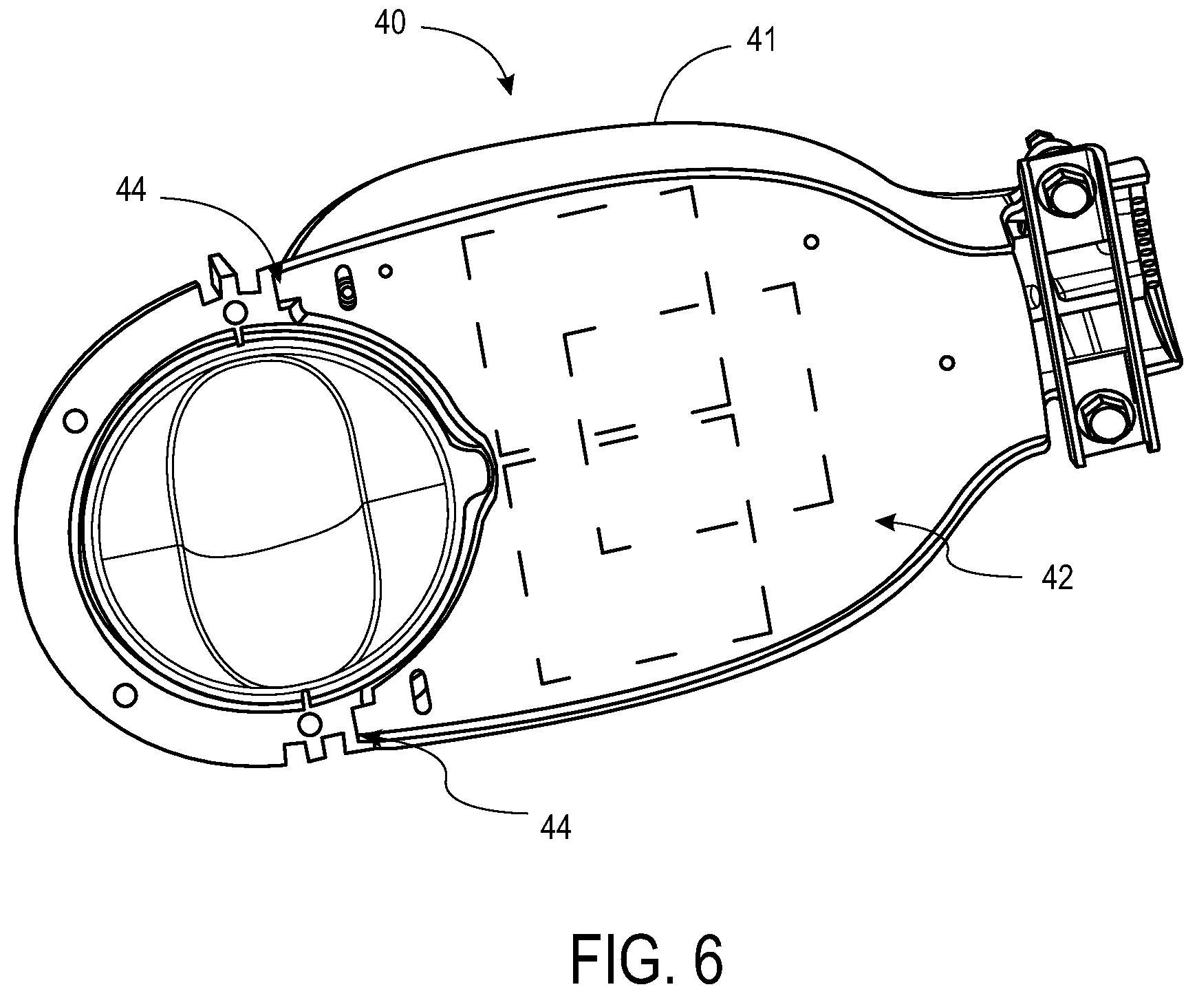 Patent US12618551 Figure 7 – Tooless cover retention and moisture protection for luminaires