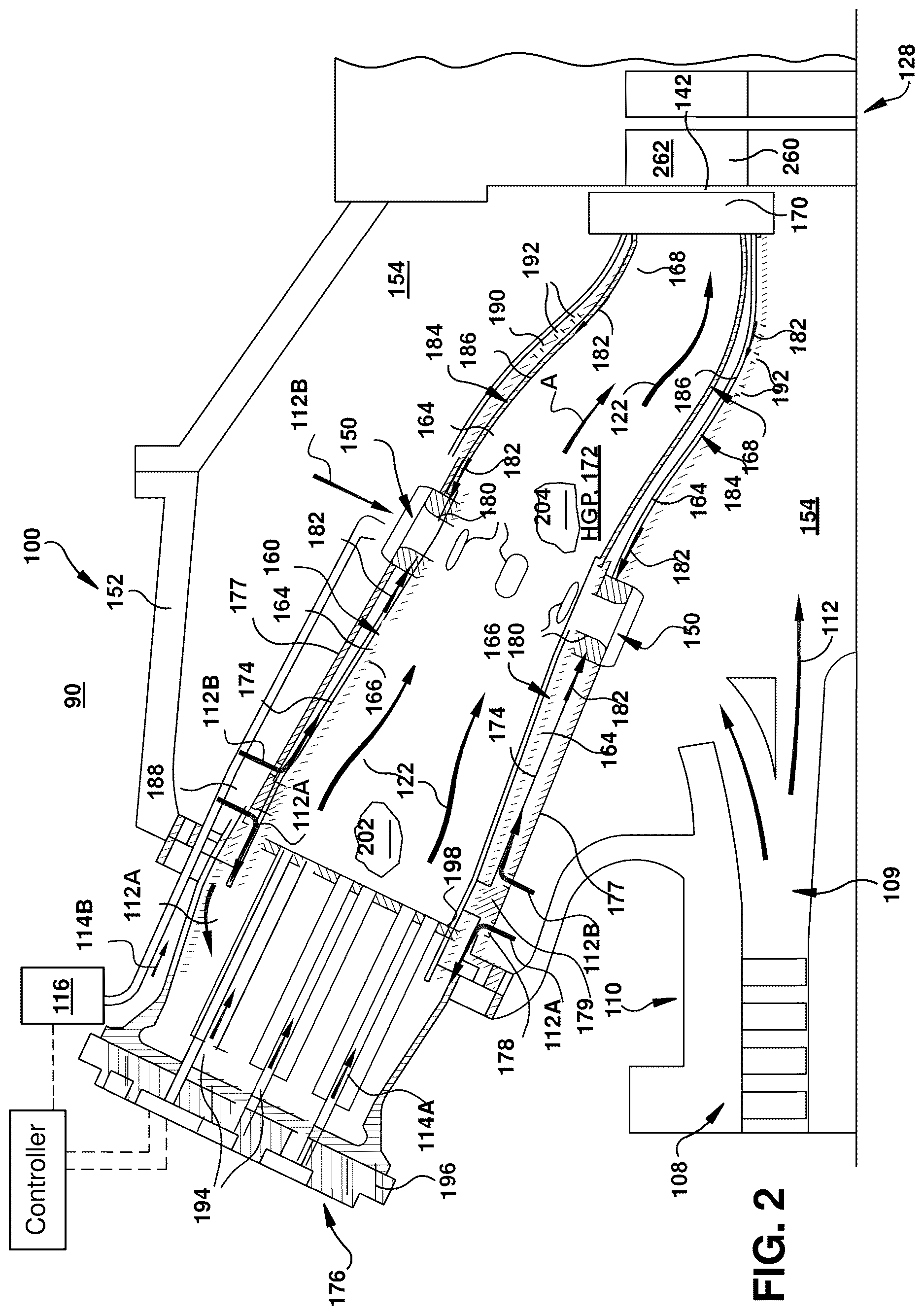 Patent US12618564 Figure 2 – Axial fuel stage injector with axially elongated mixing chambers, and combustor and gt system including same