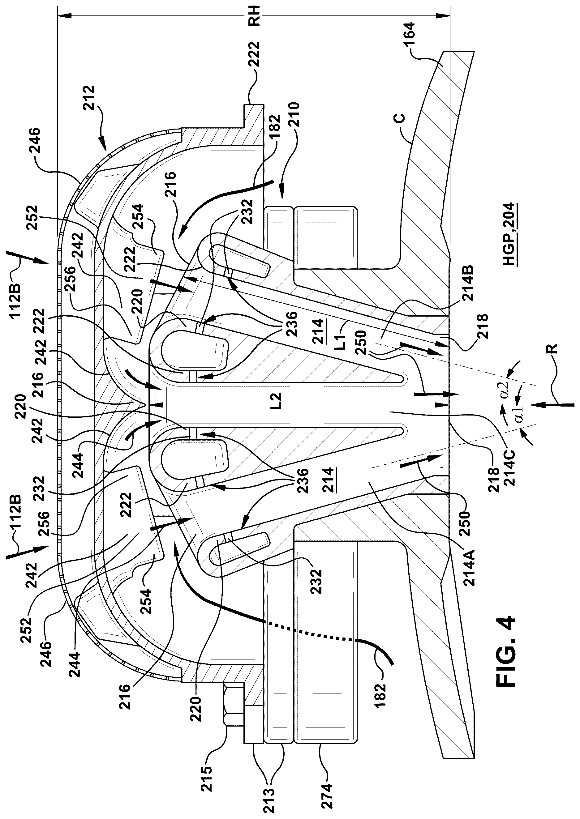 Patent US12618564 Figure 4 – Axial fuel stage injector with axially elongated mixing chambers, and combustor and gt system including same