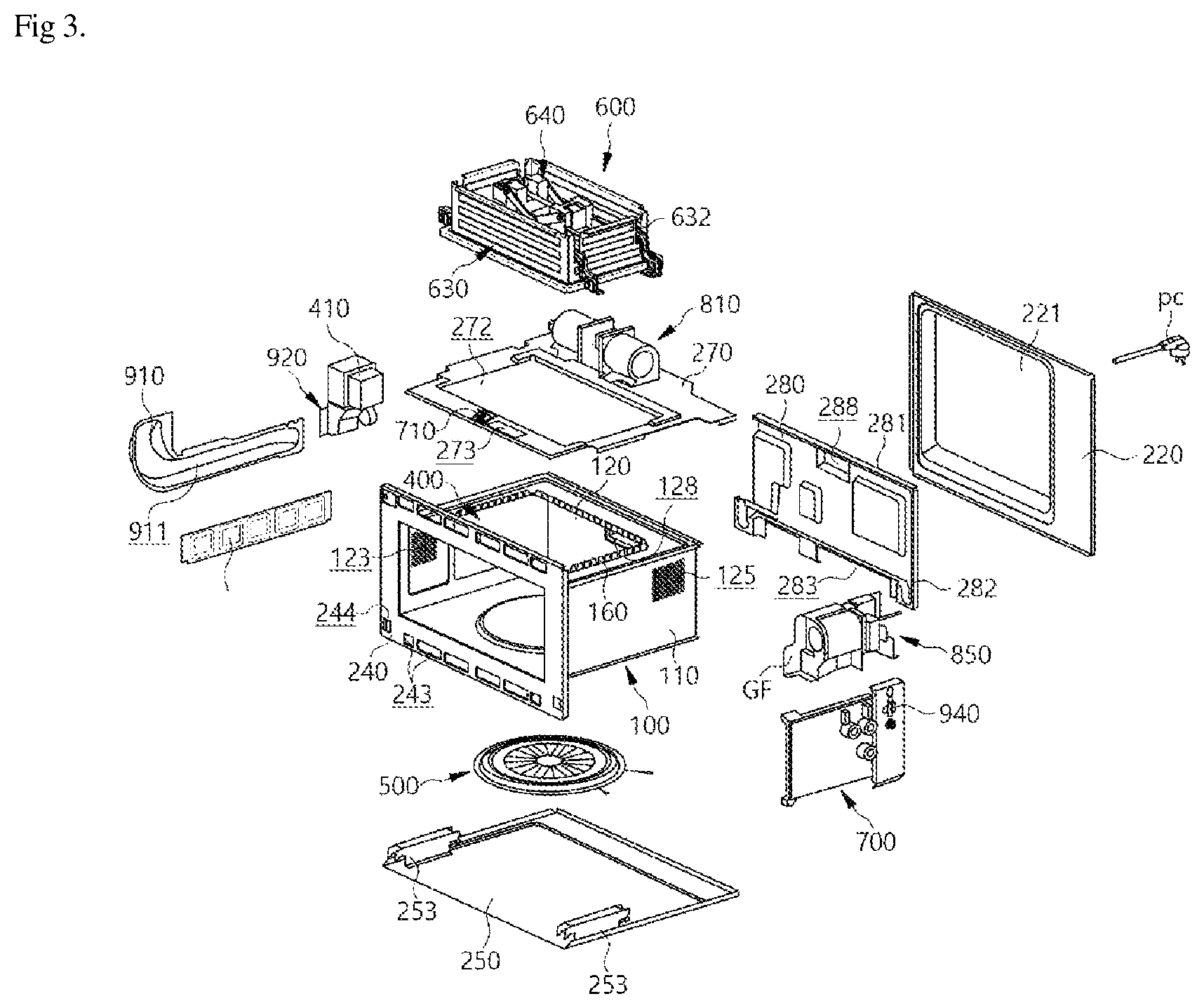 Patent US12618566 Figure 3 – Cooking appliance