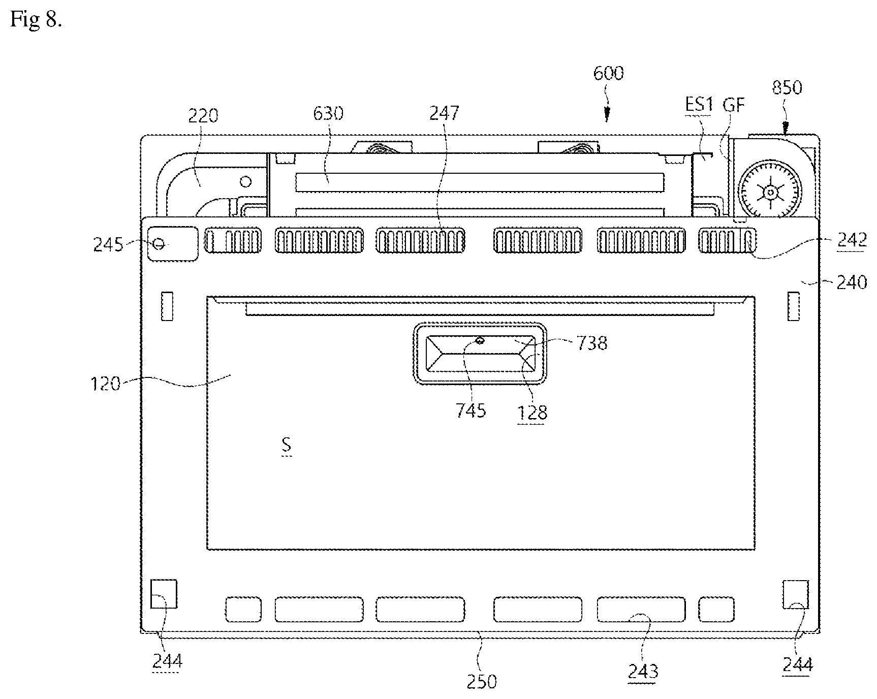 Patent US12618566 Figure 8 – Cooking appliance