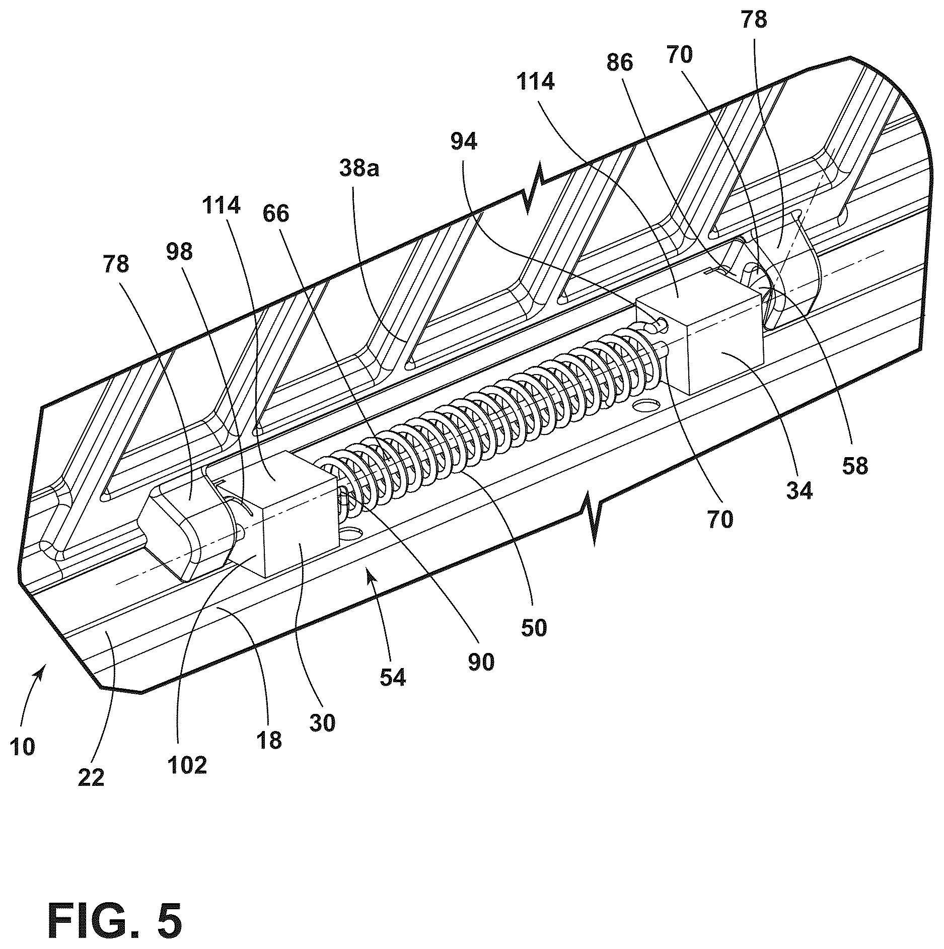 Patent US12618567 Figure 5 – Cooktop with hinged burner grates