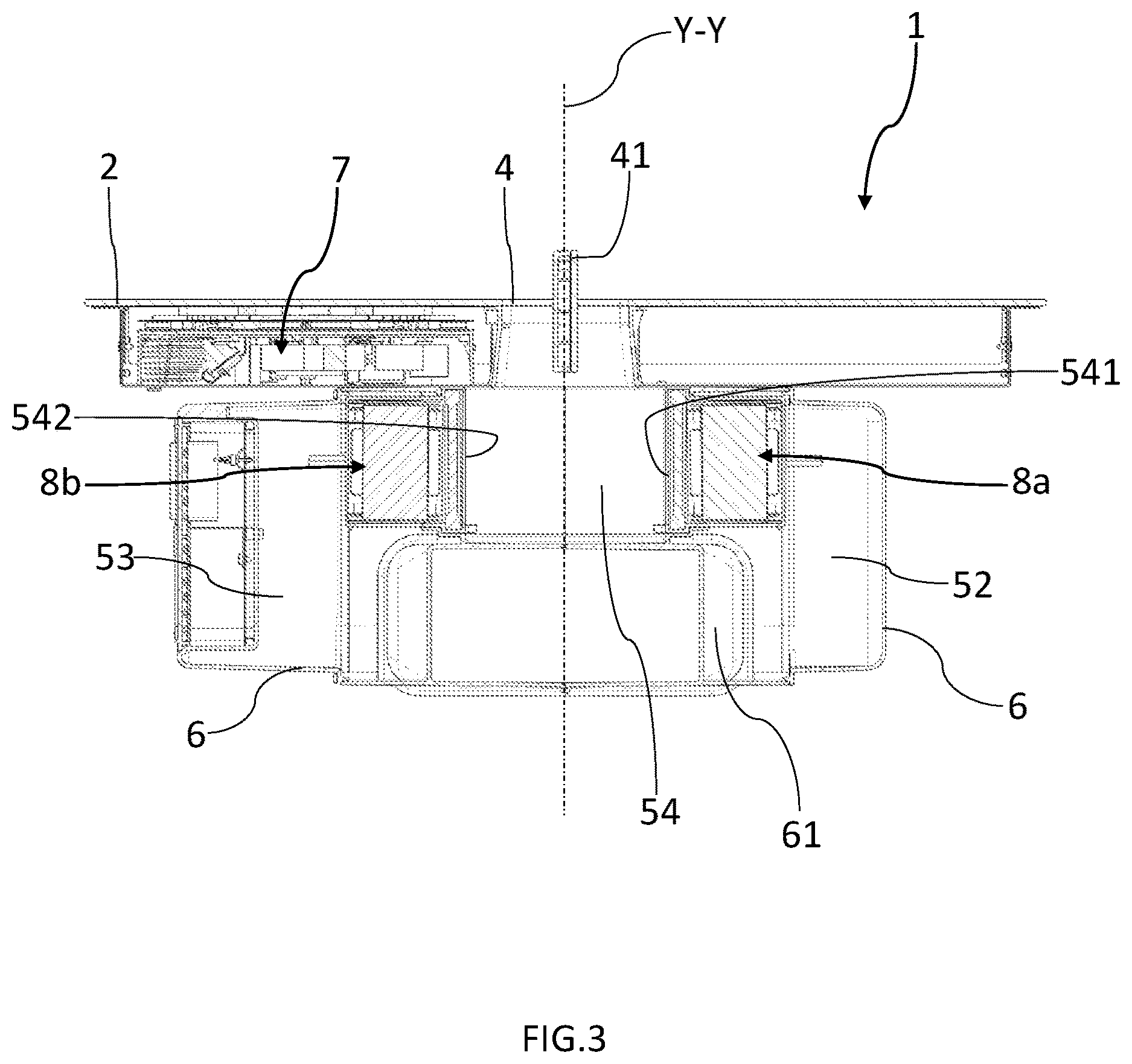 Patent US12618568 Figure 3 – Cooking hob with extractor hood