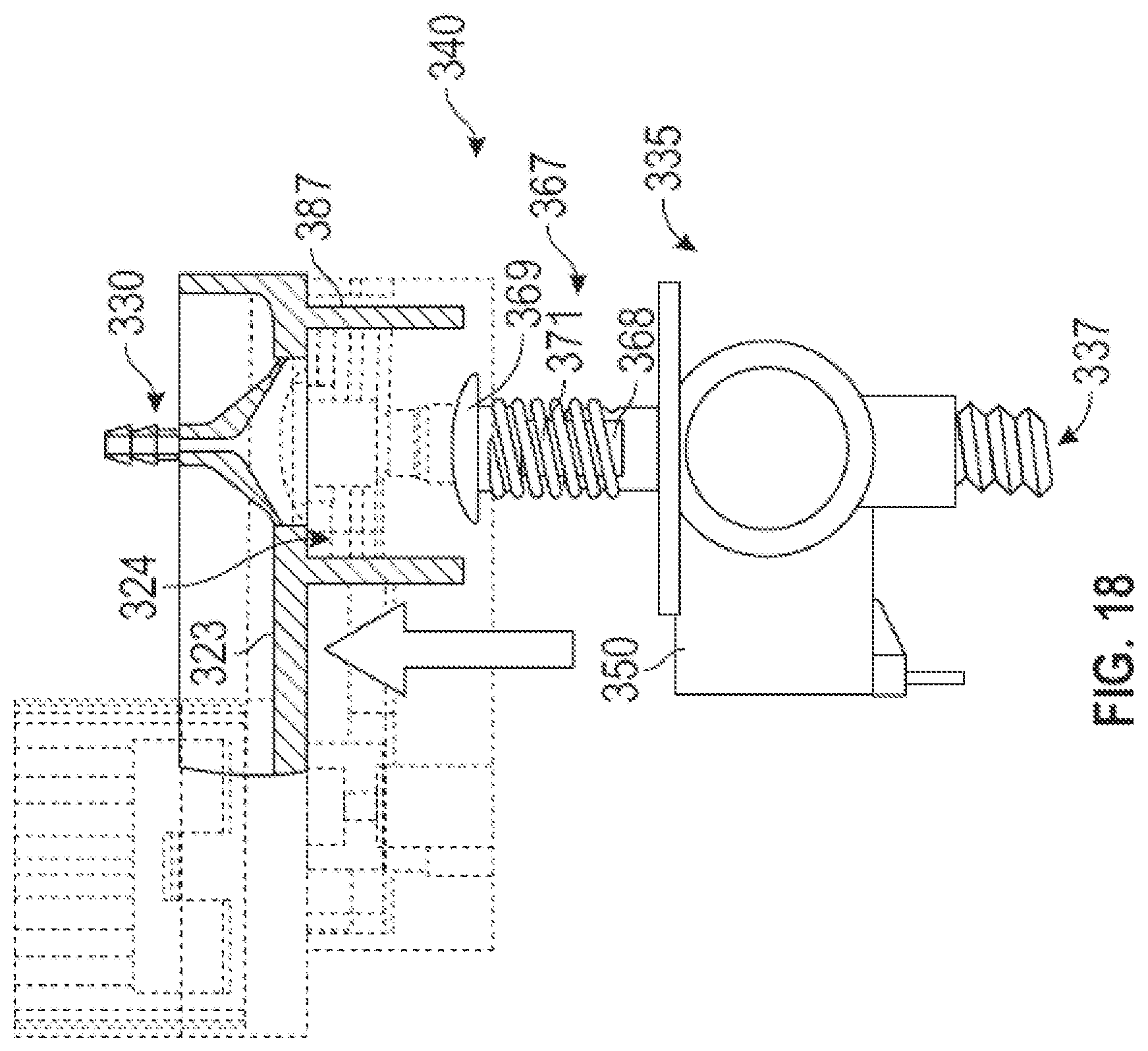 Patent US12618572 Figure 15 – Eductor with integrated orifice check valve and scale control tray