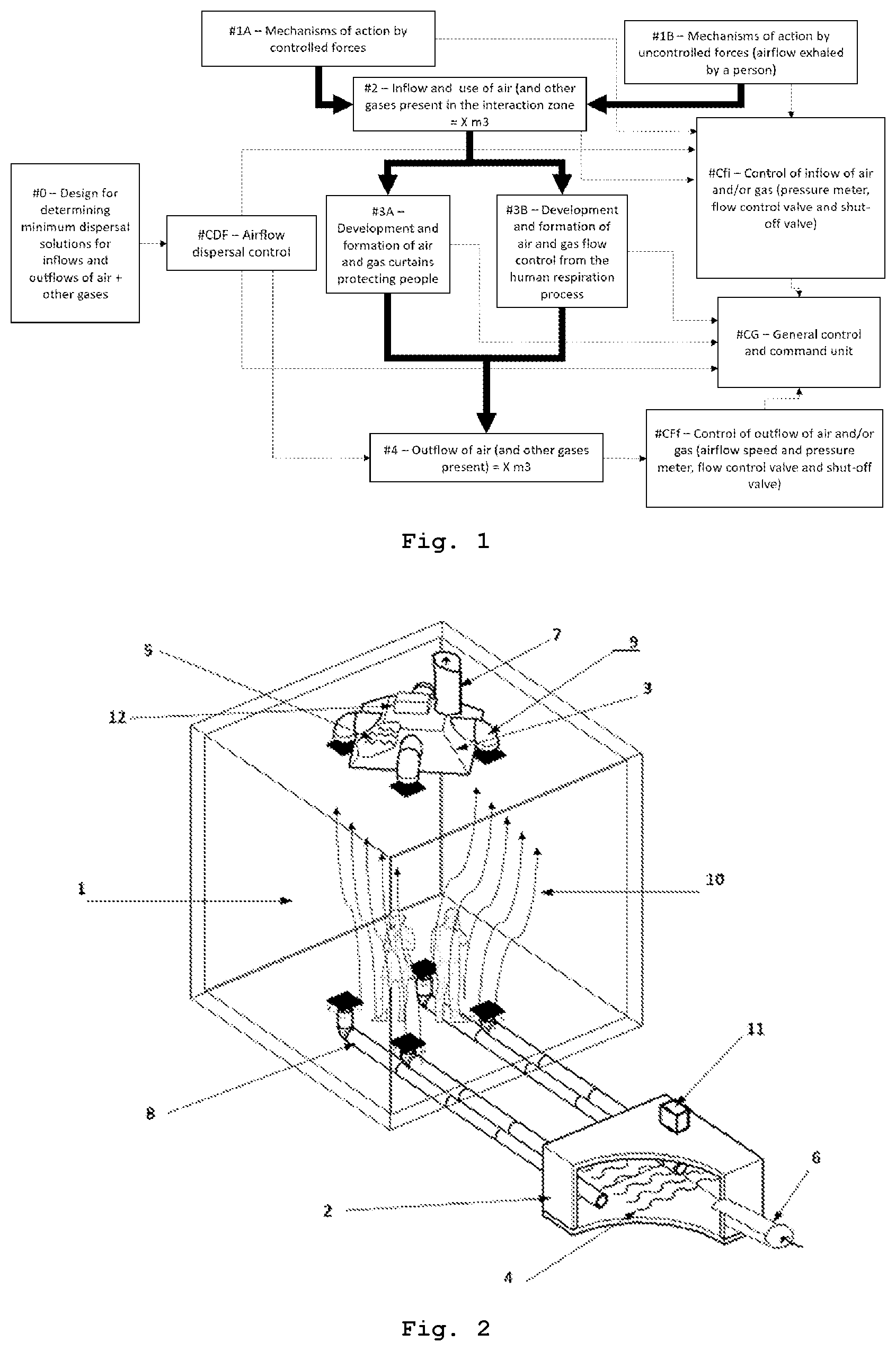 Patent US12618574 Figure 1 – Air quality enhancement system based on fluid mechanics and integrated UV emission