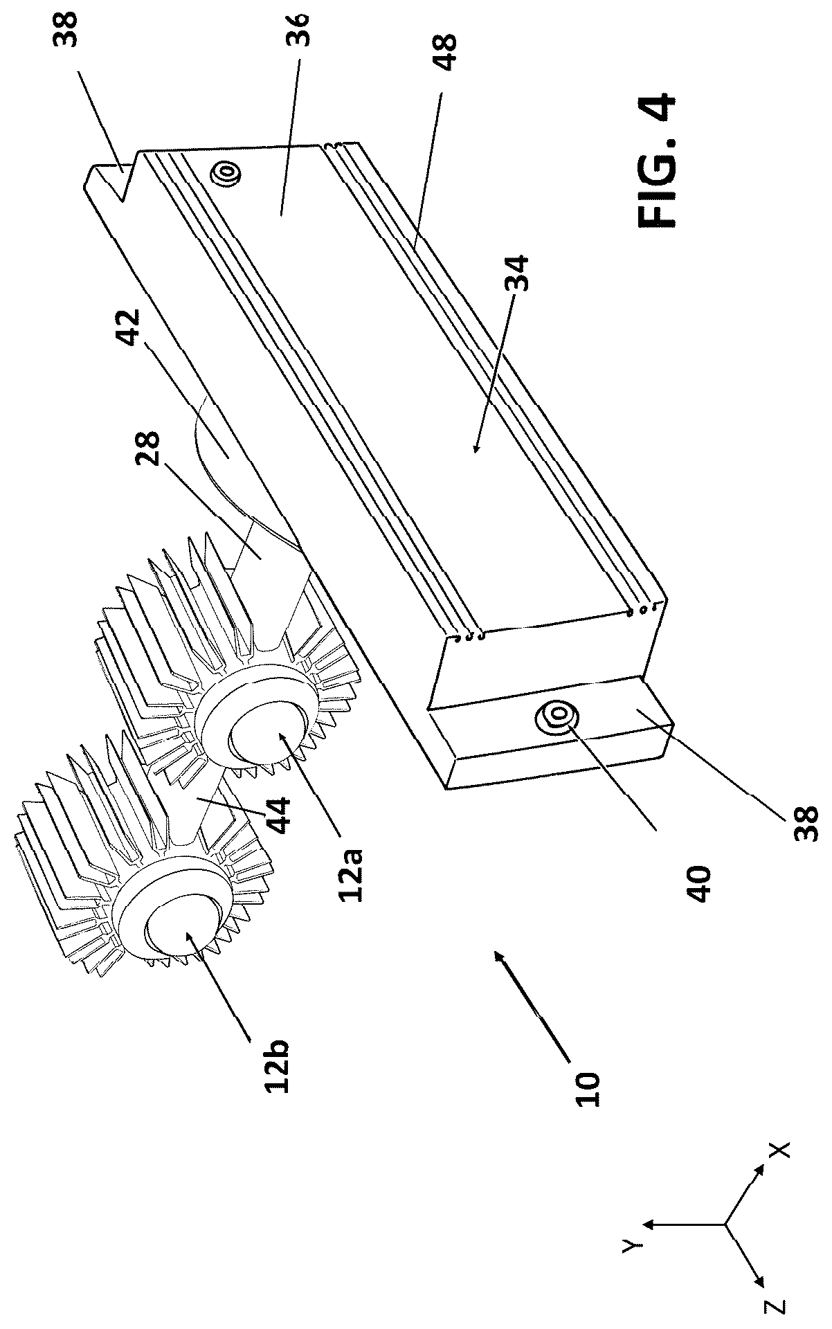 Patent US12618575 Figure 4 – HVAC UVC LED projection unit for HVAC devices