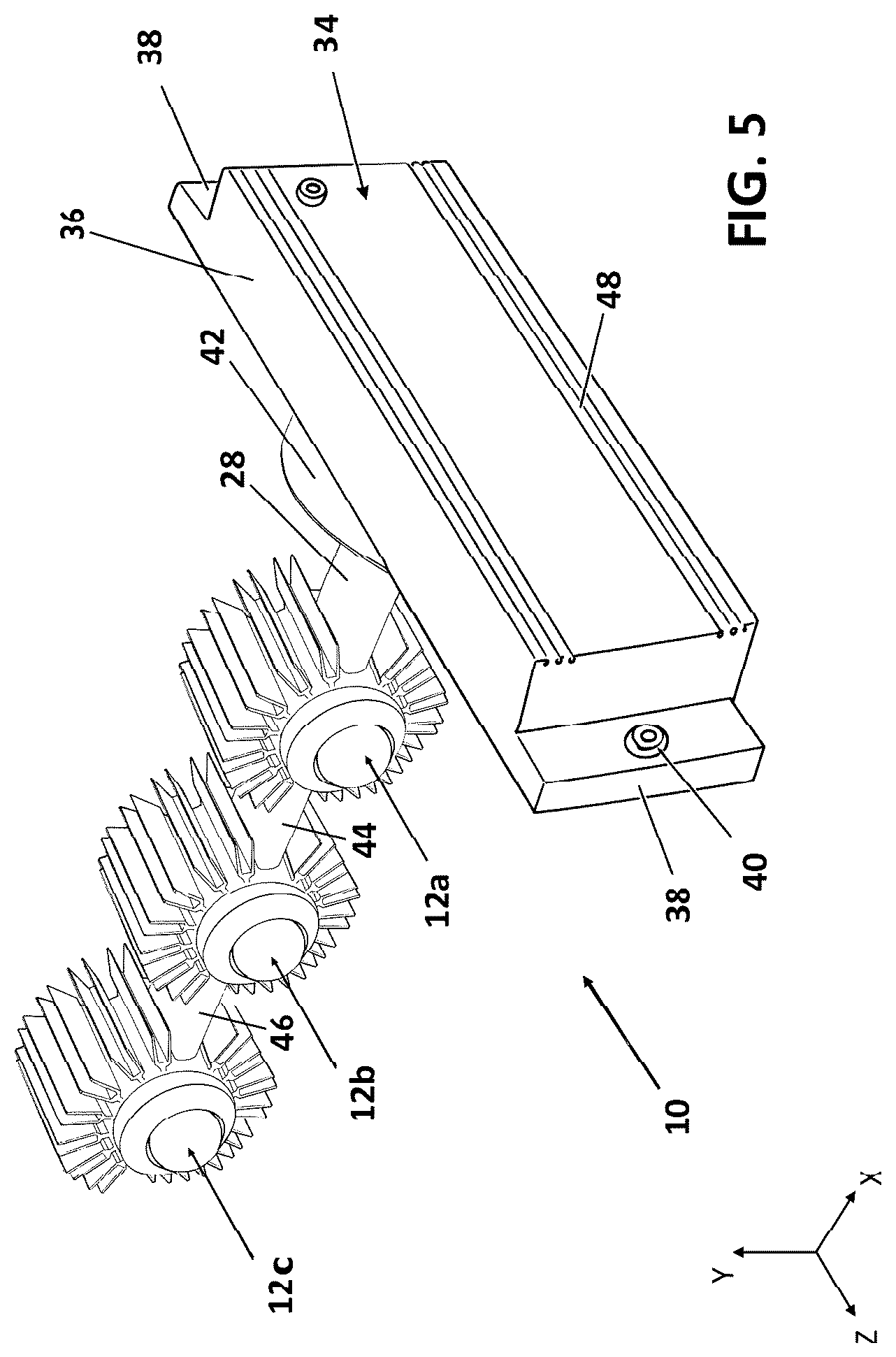 Patent US12618575 Figure 5 – HVAC UVC LED projection unit for HVAC devices