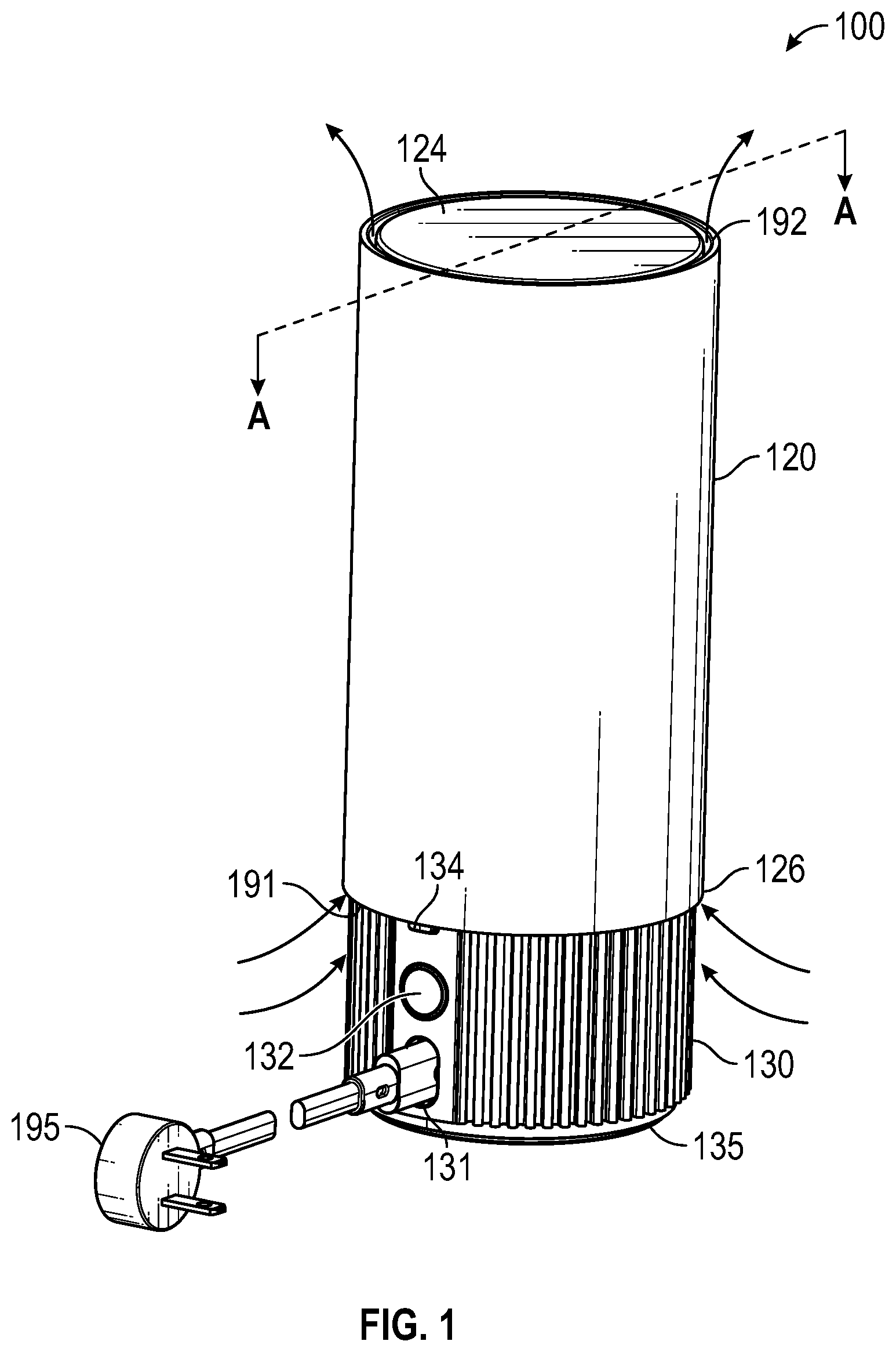 Patent US12618576 Figure 1 – Air purifier