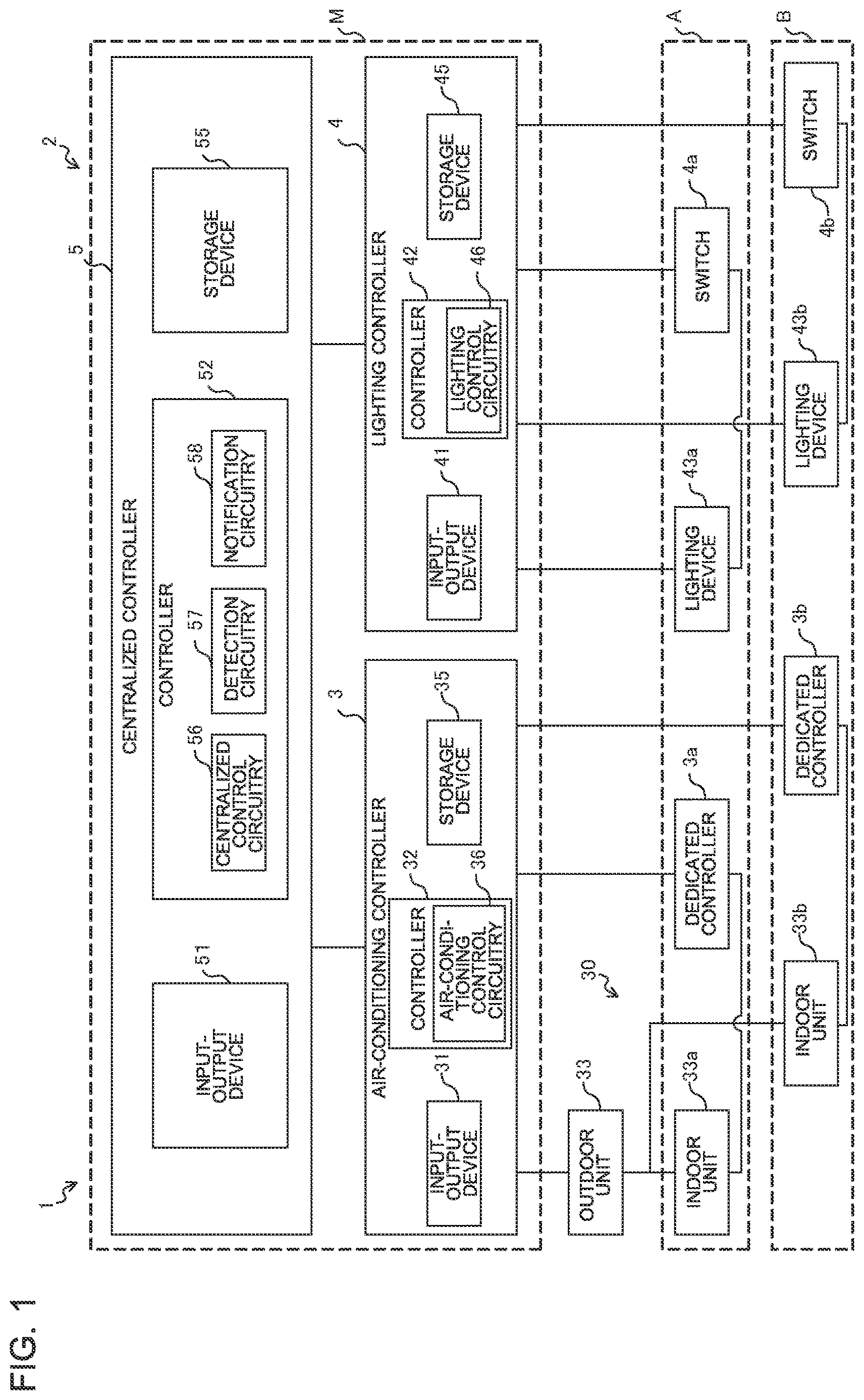 Patent US12618577 Figure 1 – Air-conditioning lighting control system and air-conditioning lighting system