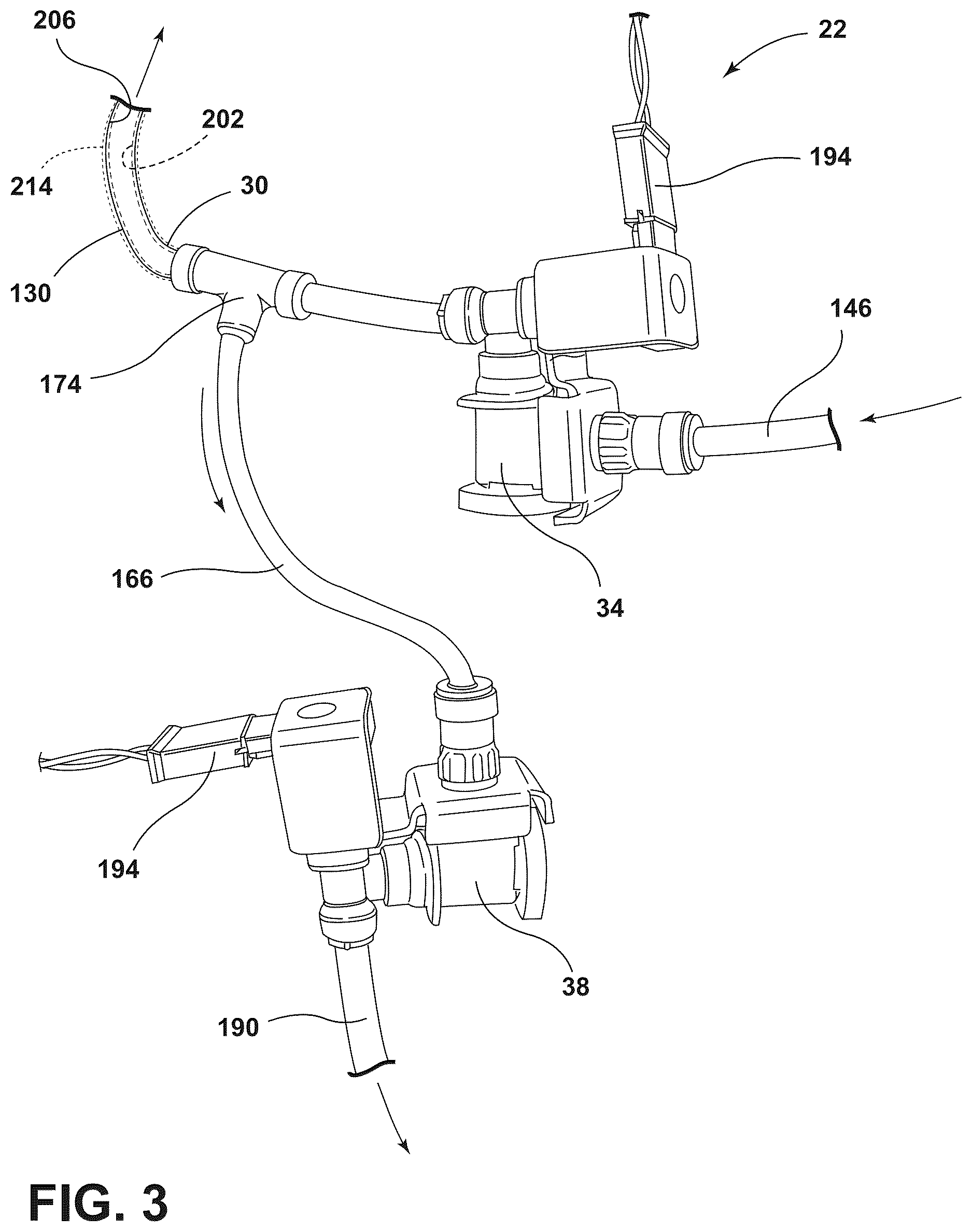 Patent US12618596 Figure 3 – Icemaker assembly