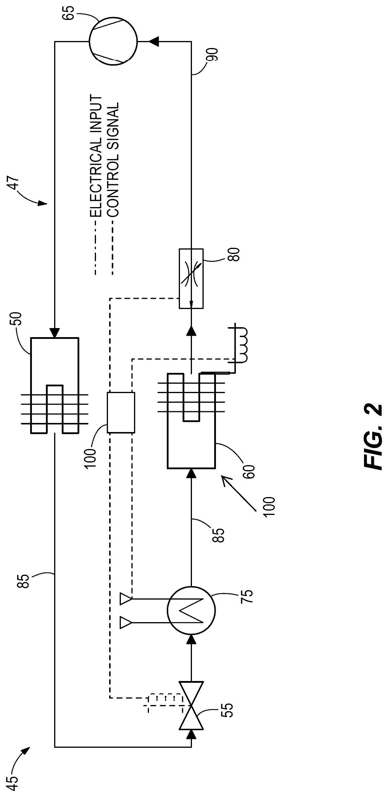 Patent US12618605 Figure 3 – Refrigeration system with demand fluid defrost