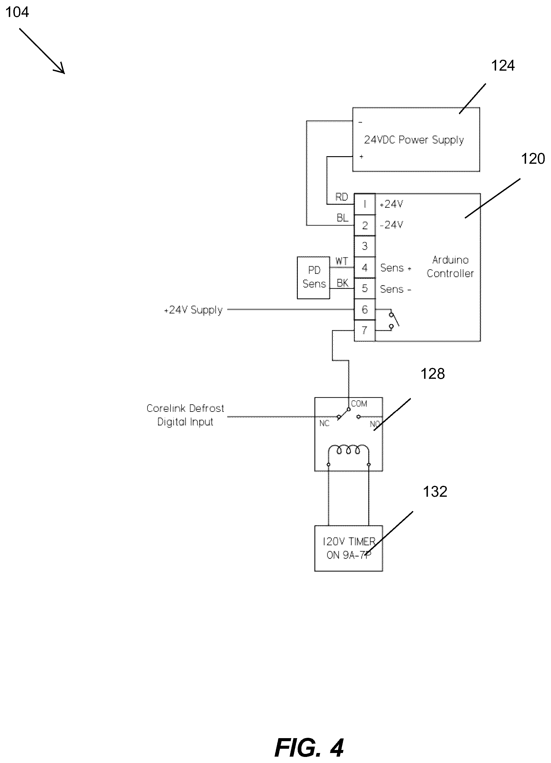 Patent US12618605 Figure 5 – Refrigeration system with demand fluid defrost