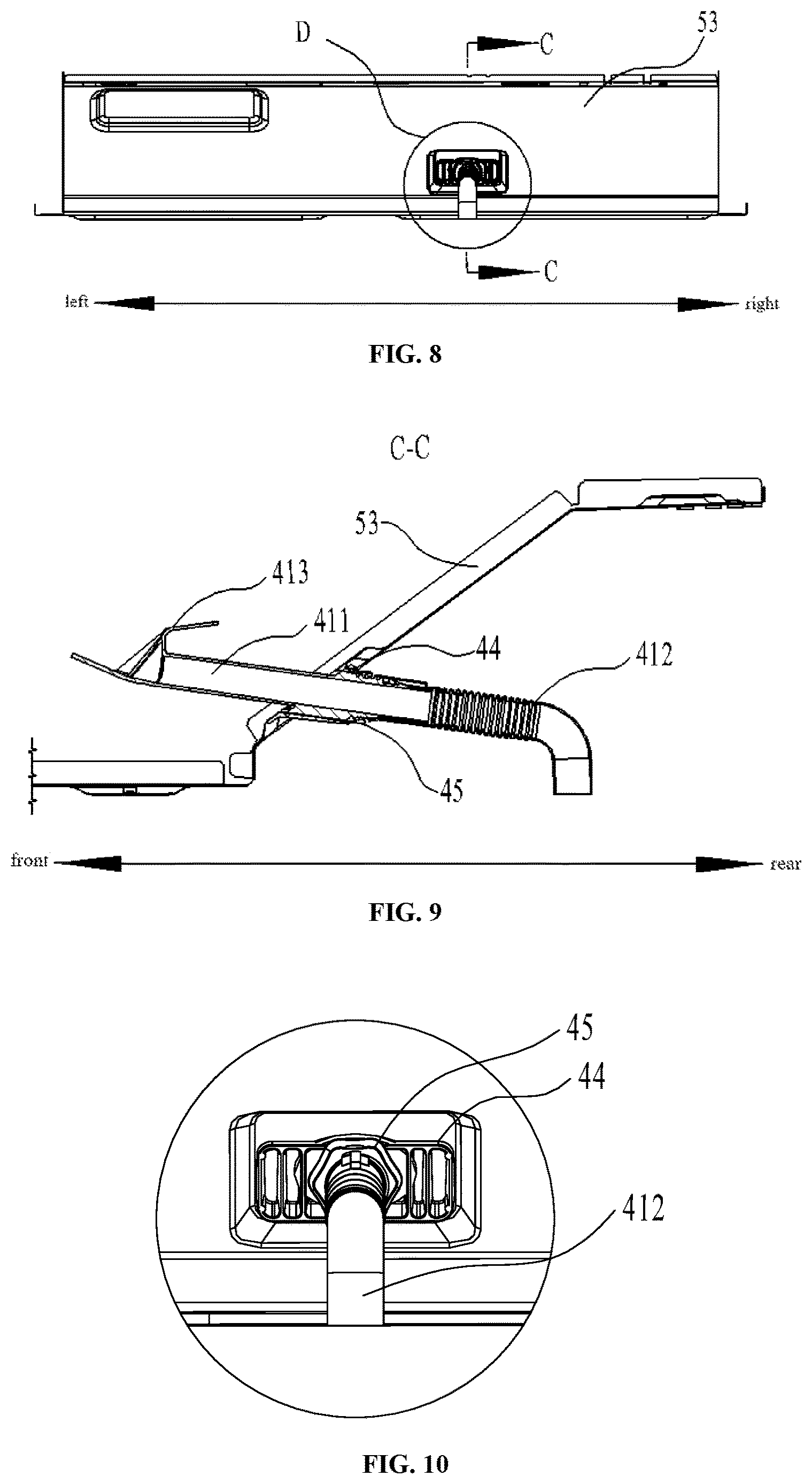 Patent US12618607 Figure 7 – Refrigerator having inclined drain pipe disposed at lower portion of refrigerator