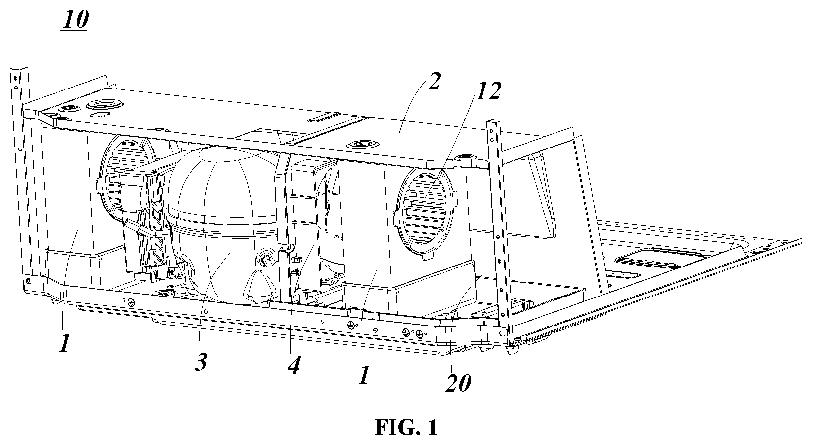 Patent US12618608 — Compressor bin and refrigeration apparatus having the same — Figure 1
