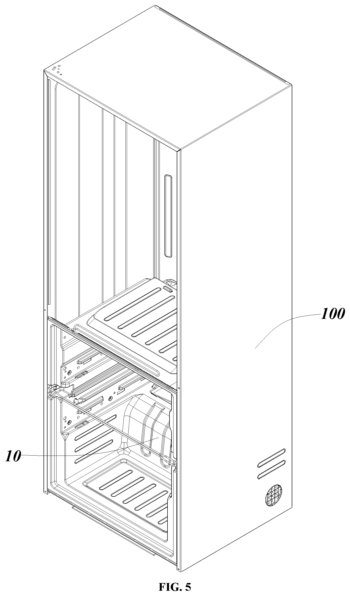Patent US12618608 Figure 5 – Compressor bin and refrigeration apparatus having the same