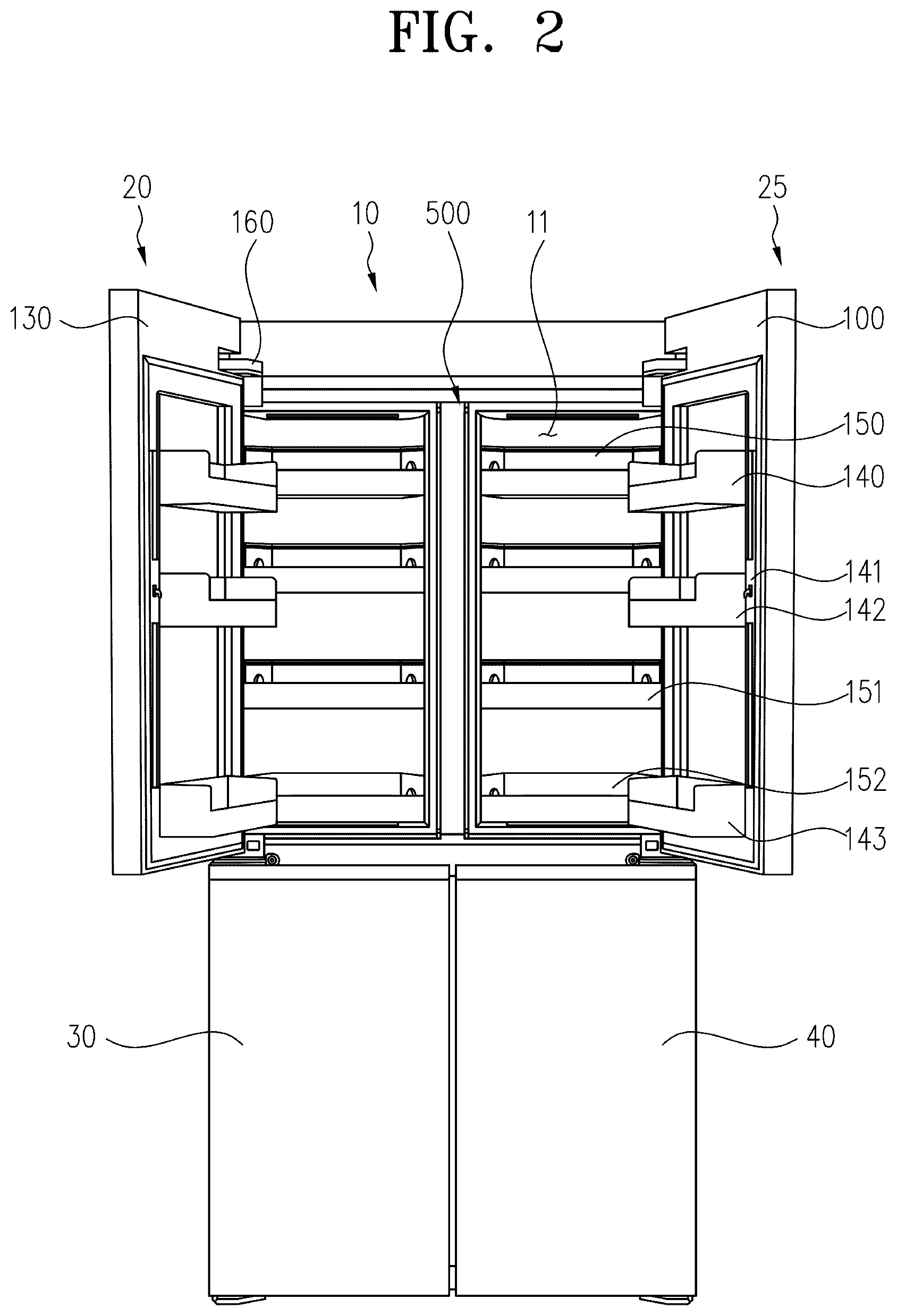 Patent US12618609 Figure 2 – Refrigerator