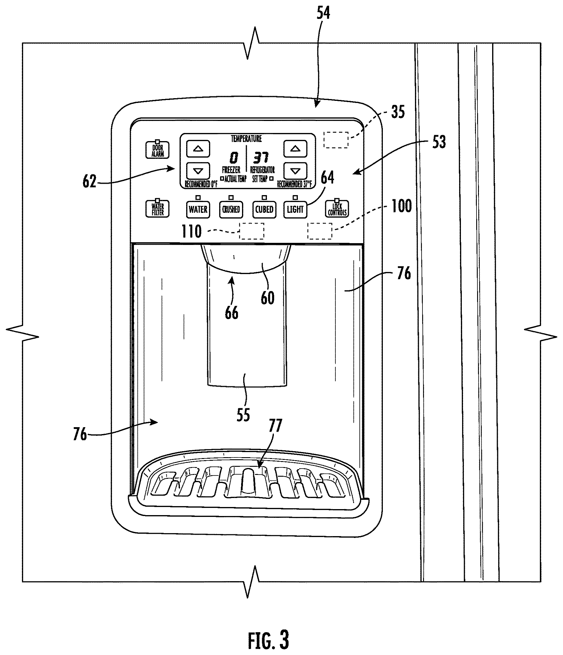 Patent US12618611 Figure 3 – Refrigerator appliance and sound emitting device and method for operation
