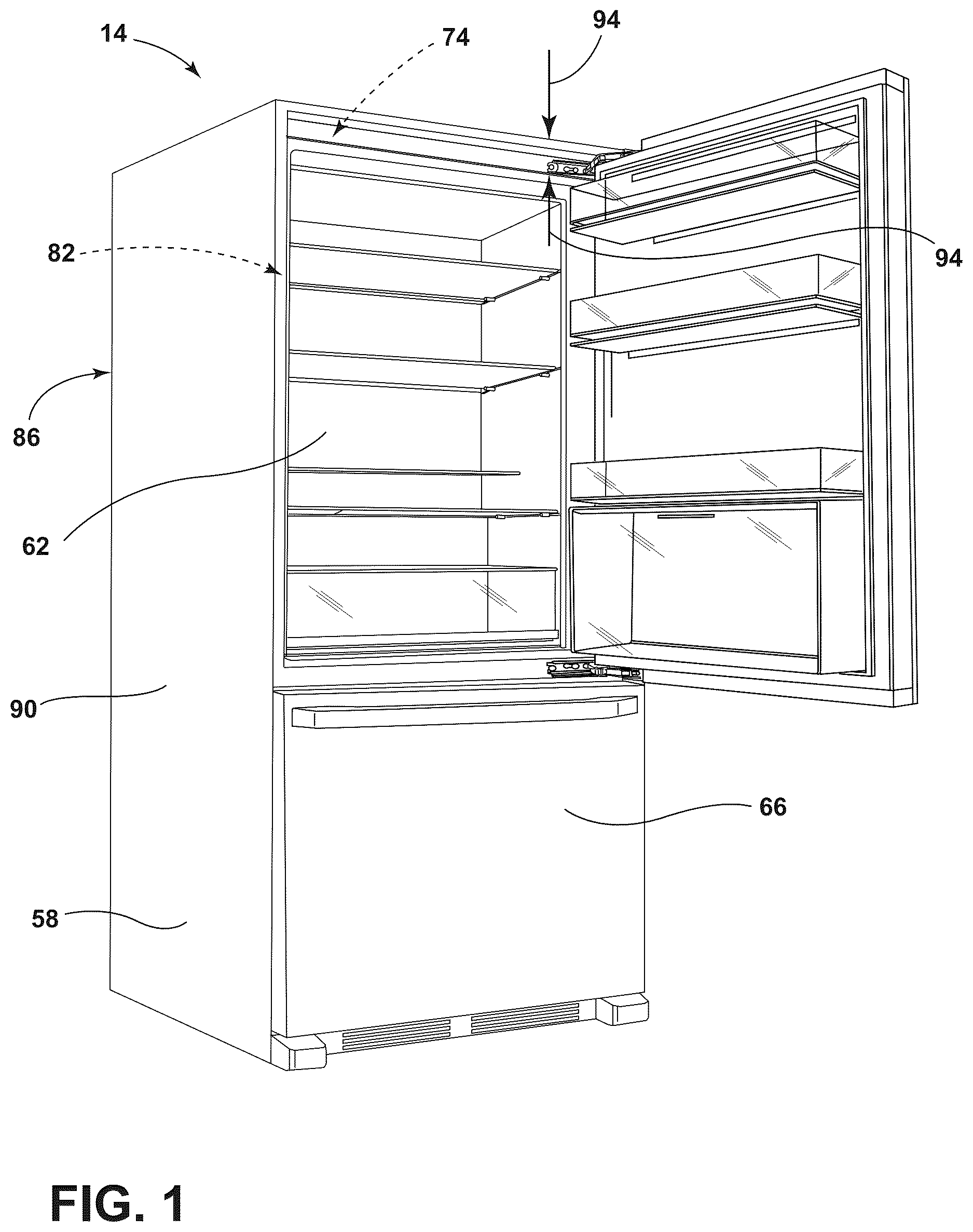 Patent US12618613 Figure 1 – Standoff feature for appliance