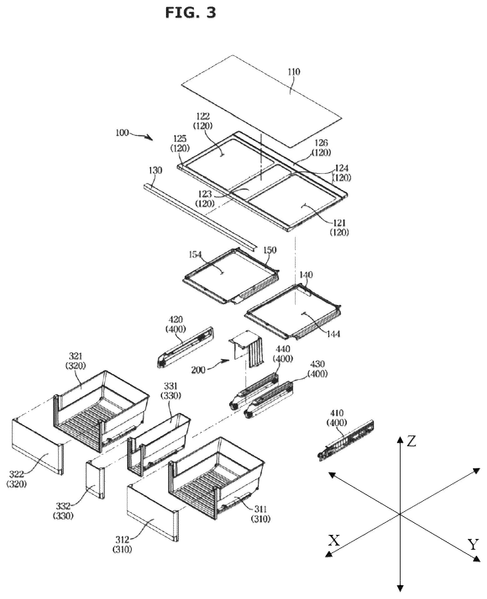 Patent US12618614 Figure 3 – Refrigerator