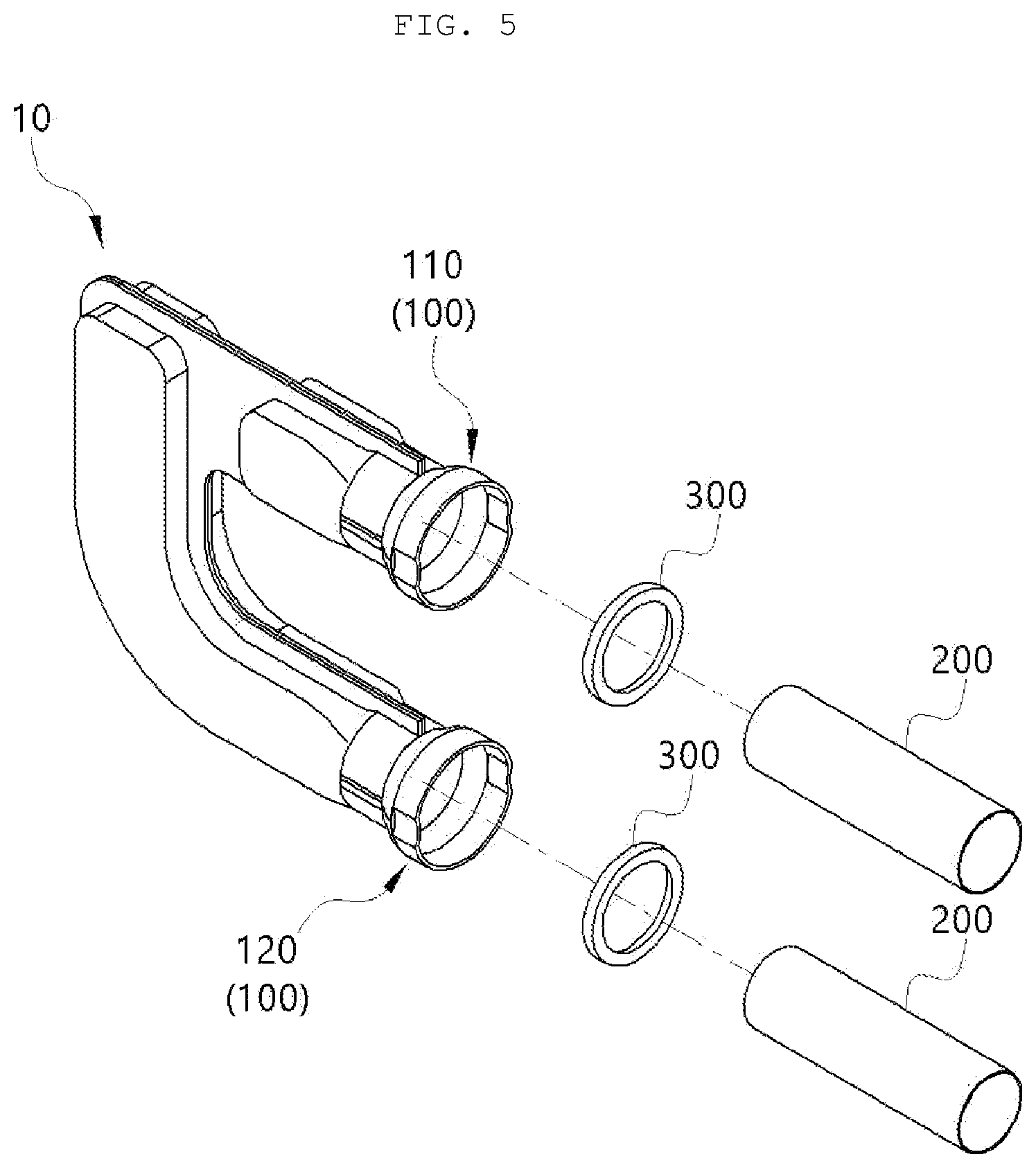 Patent US12618621 Figure 5 – Pipe connection assembly of heat exchanger