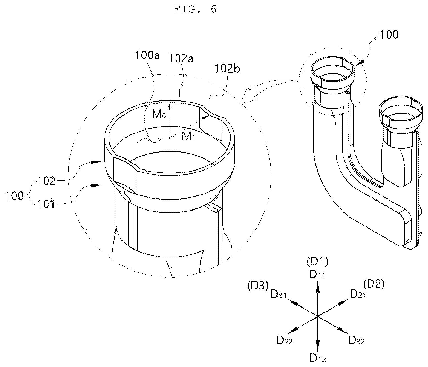 Patent US12618621 Figure 6 – Pipe connection assembly of heat exchanger