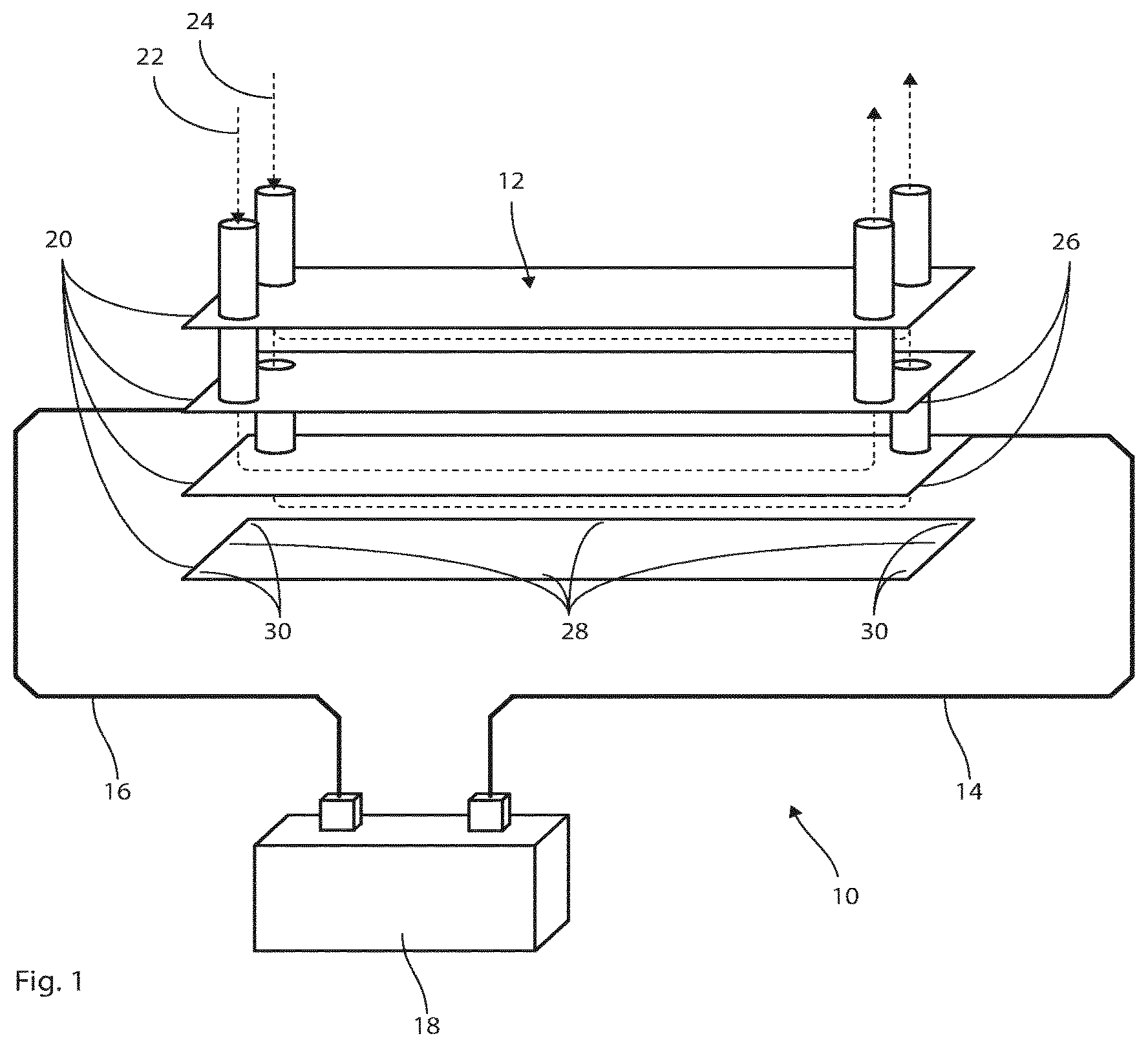 Patent US12618622 Figure 1 – Prevention of microbiological growth in heat exchangers