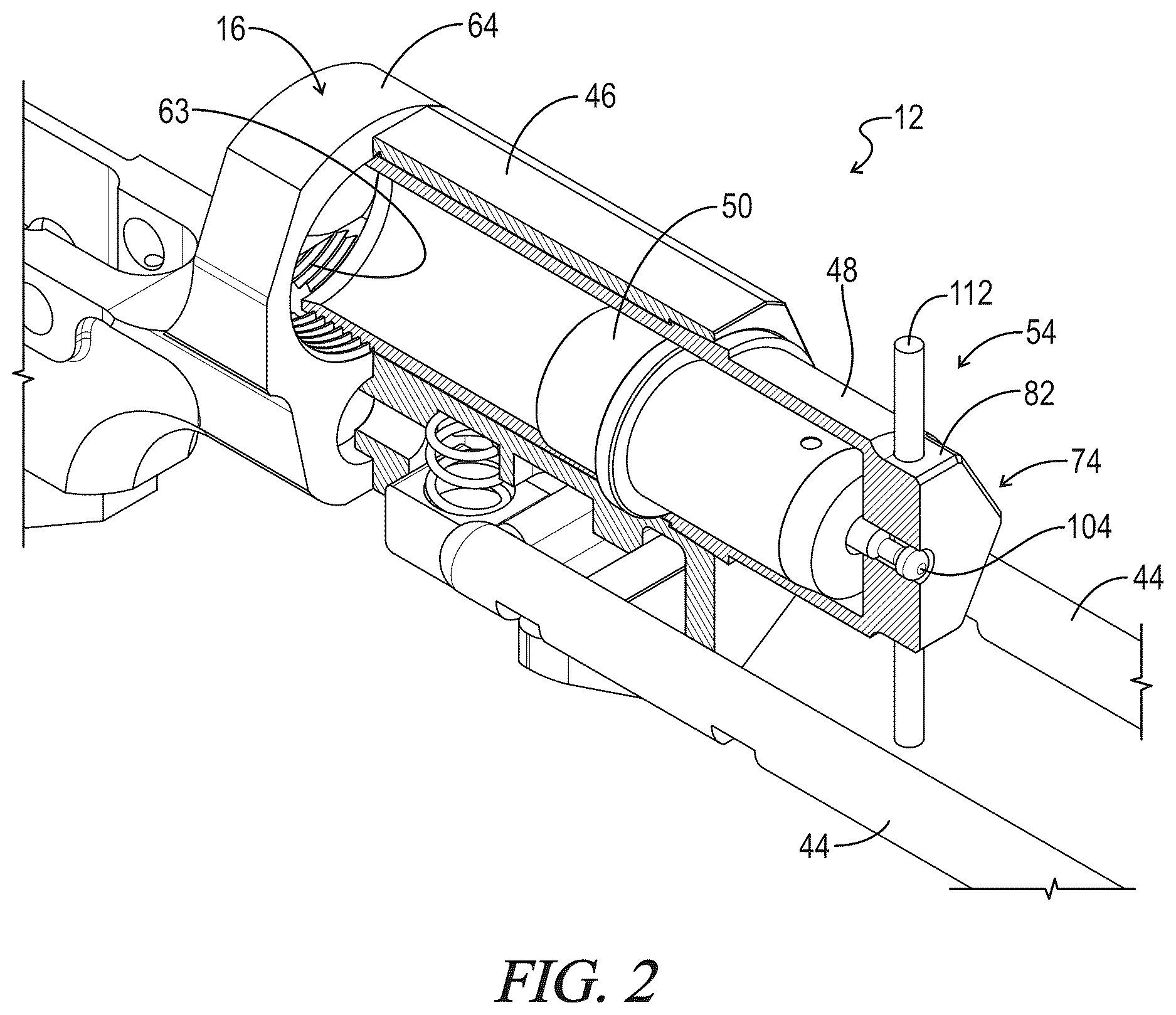 Patent US12618625 Figure 2 – Compact stock for AR-style firearms