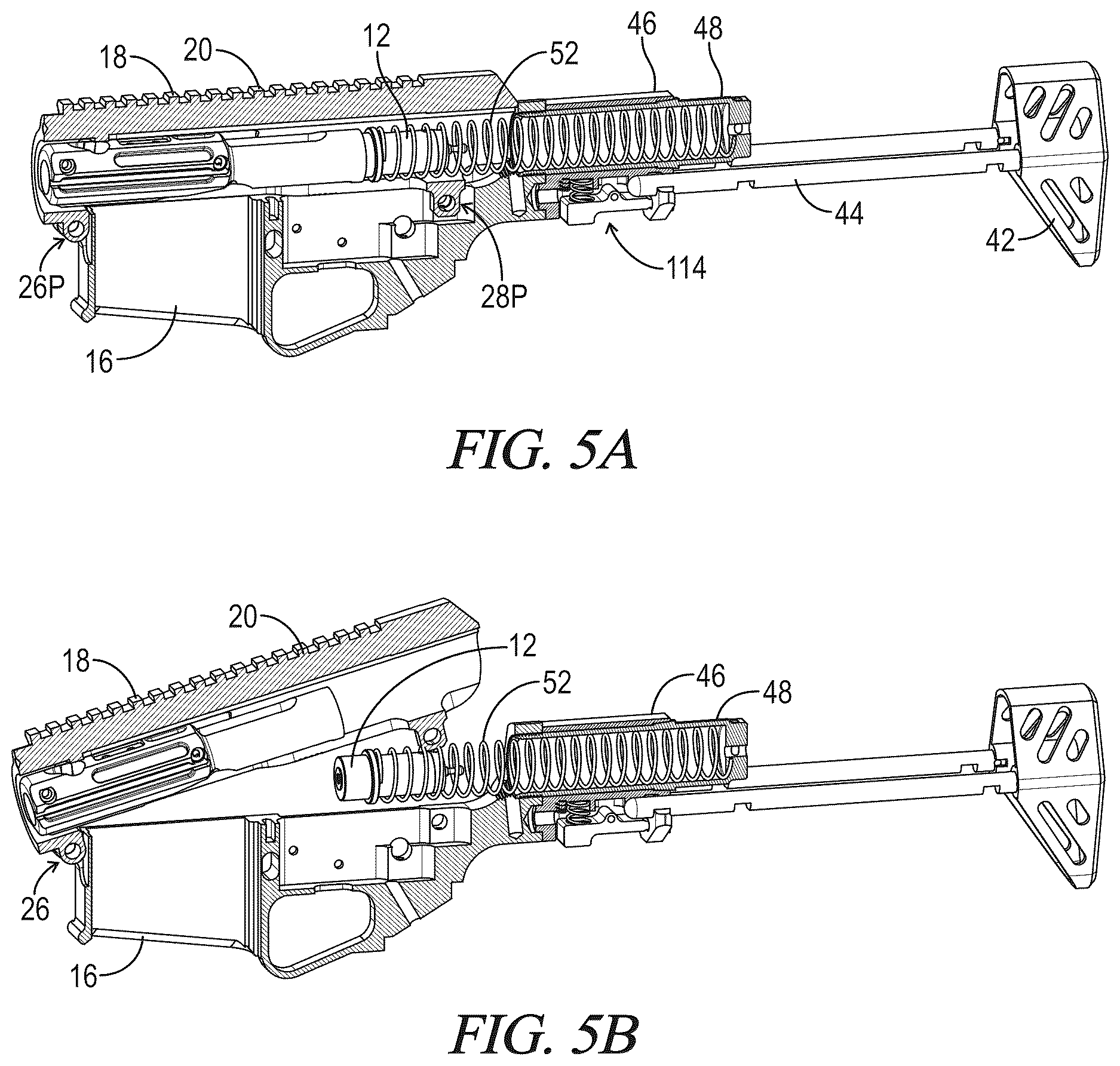 Patent US12618625 Figure 5 – Compact stock for AR-style firearms