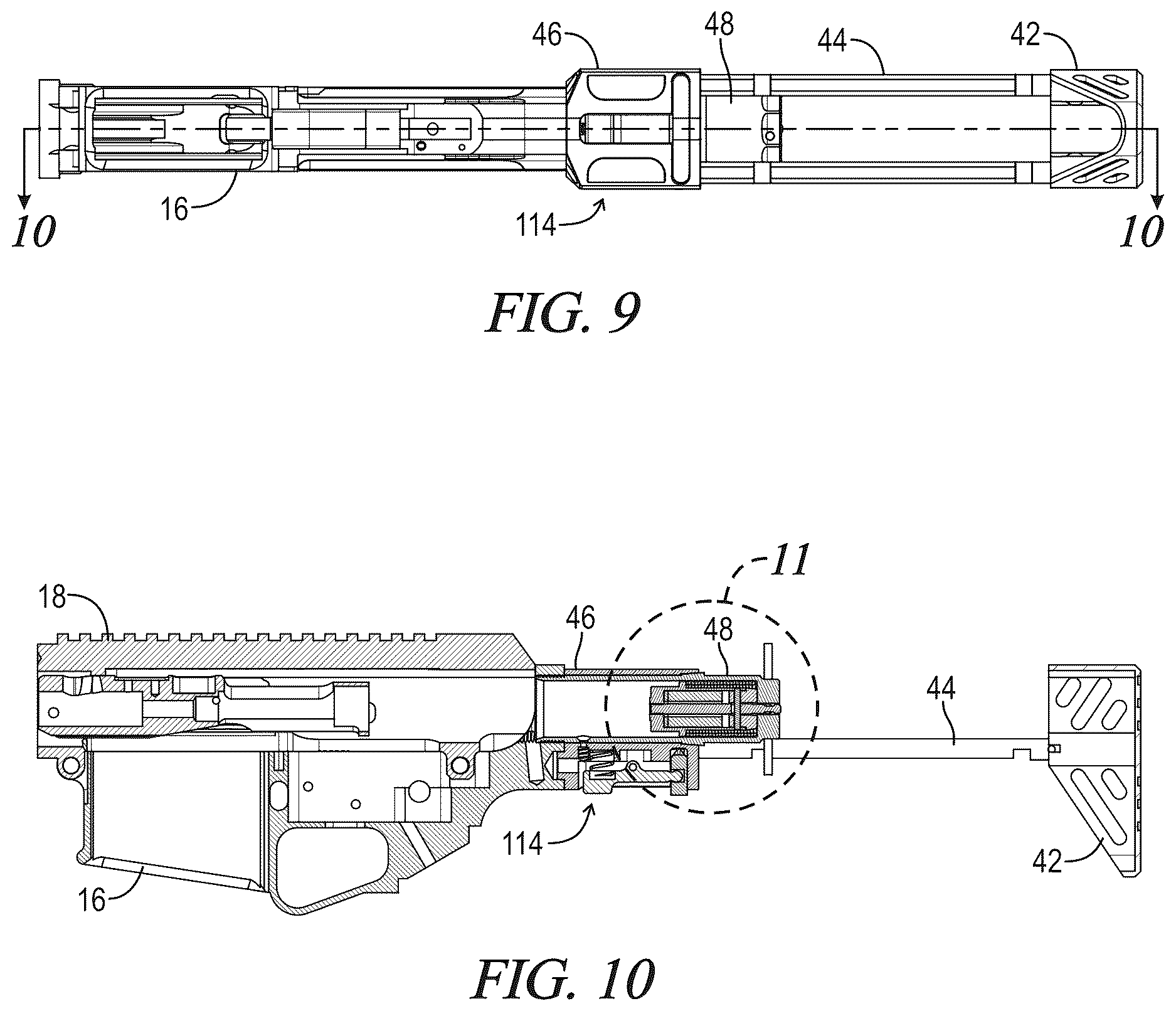 Patent US12618625 Figure 8 – Compact stock for AR-style firearms