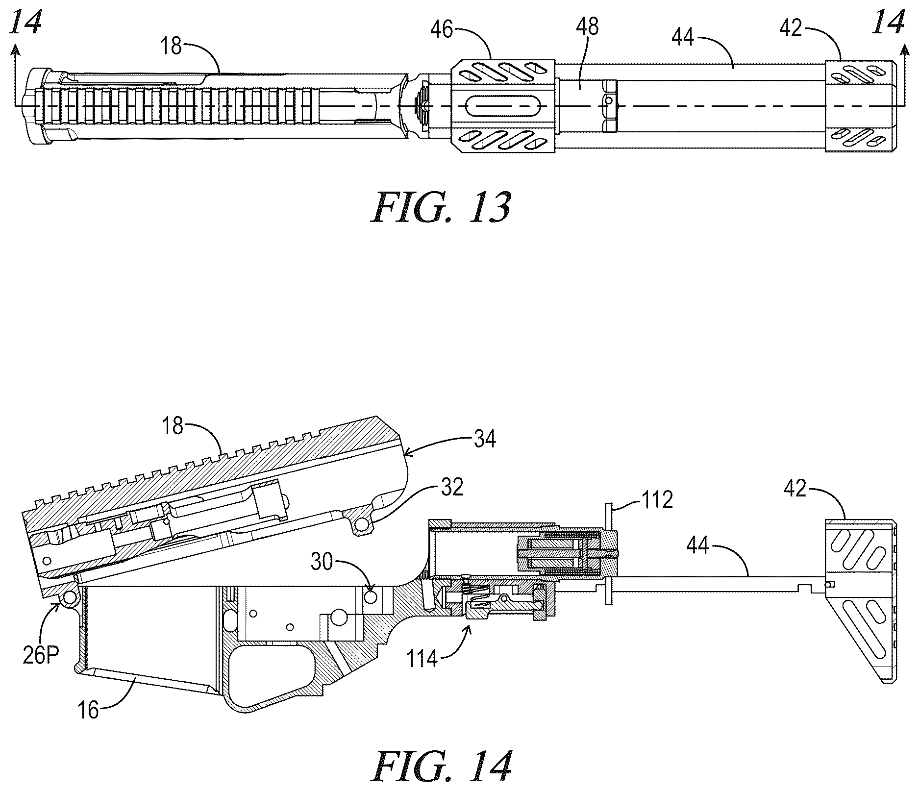 Patent US12618625 Figure 11 – Compact stock for AR-style firearms