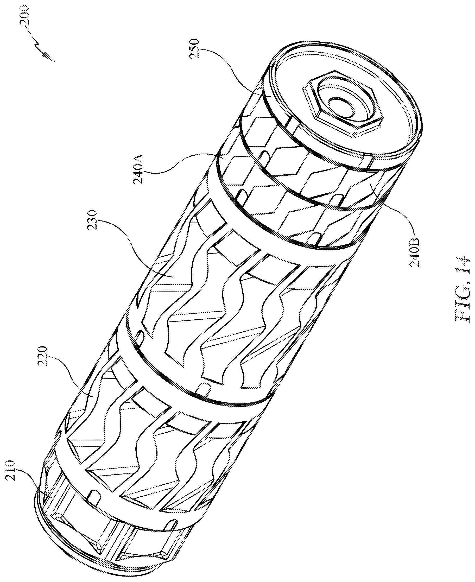 Patent US12618630 Figure 14 – Modular firearm suppressor