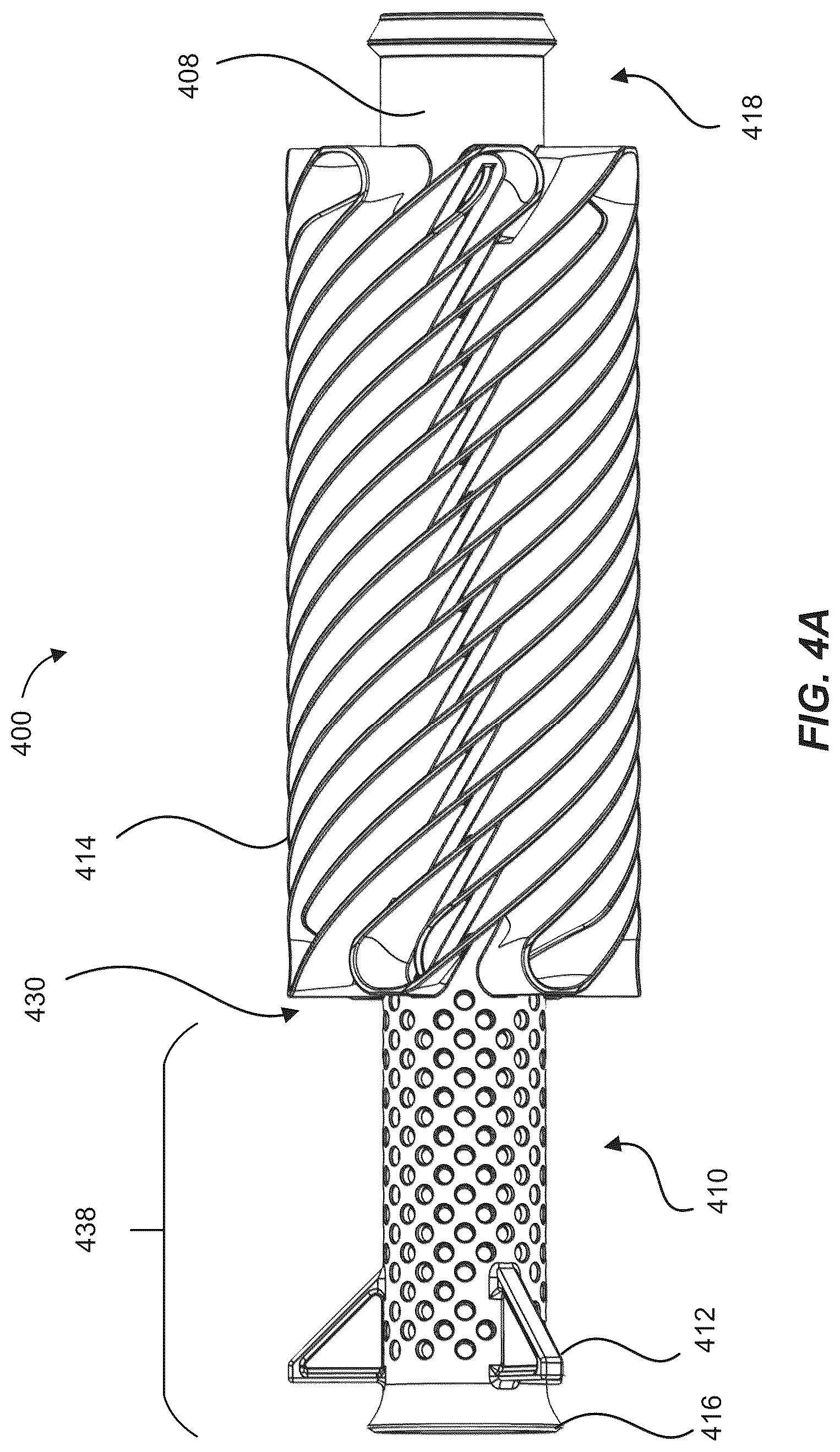 Patent US12618632 Figure 4 – Off-axis serpentine flow chamber for firearm suppressors