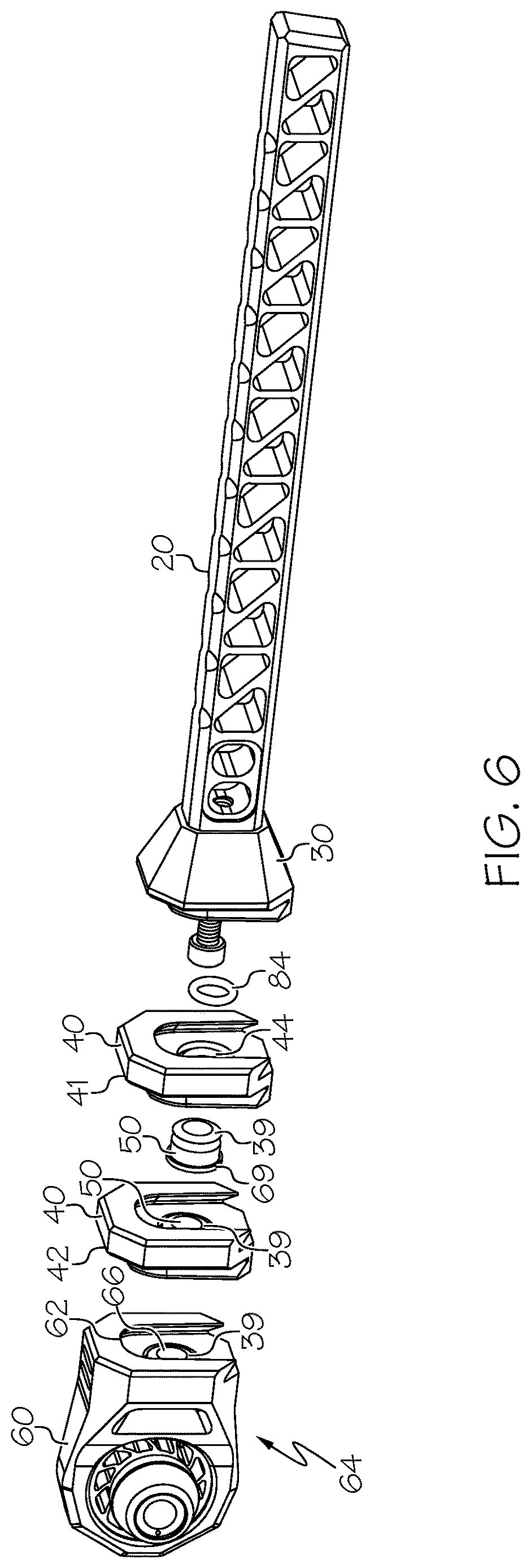 Patent US12618636 Figure 6 – Archery bow stabilizer