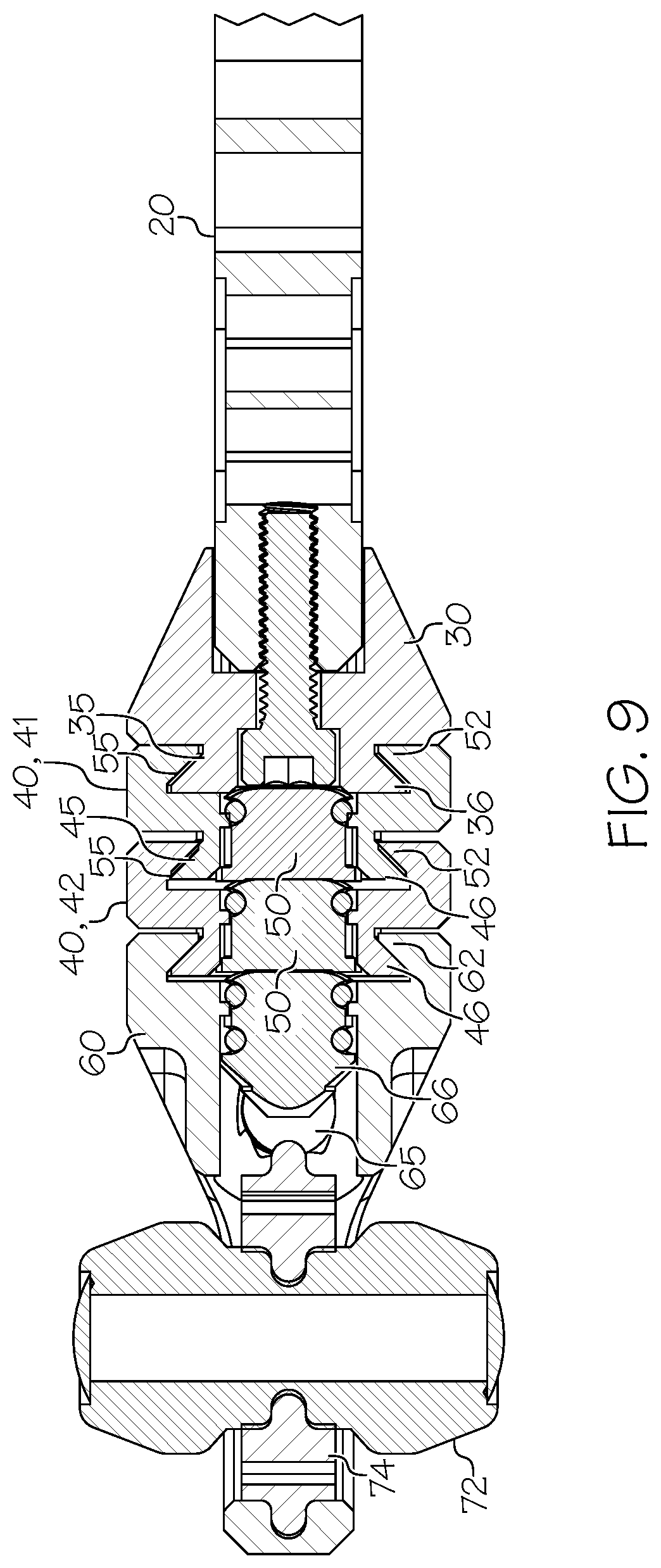 Patent US12618636 Figure 9 – Archery bow stabilizer
