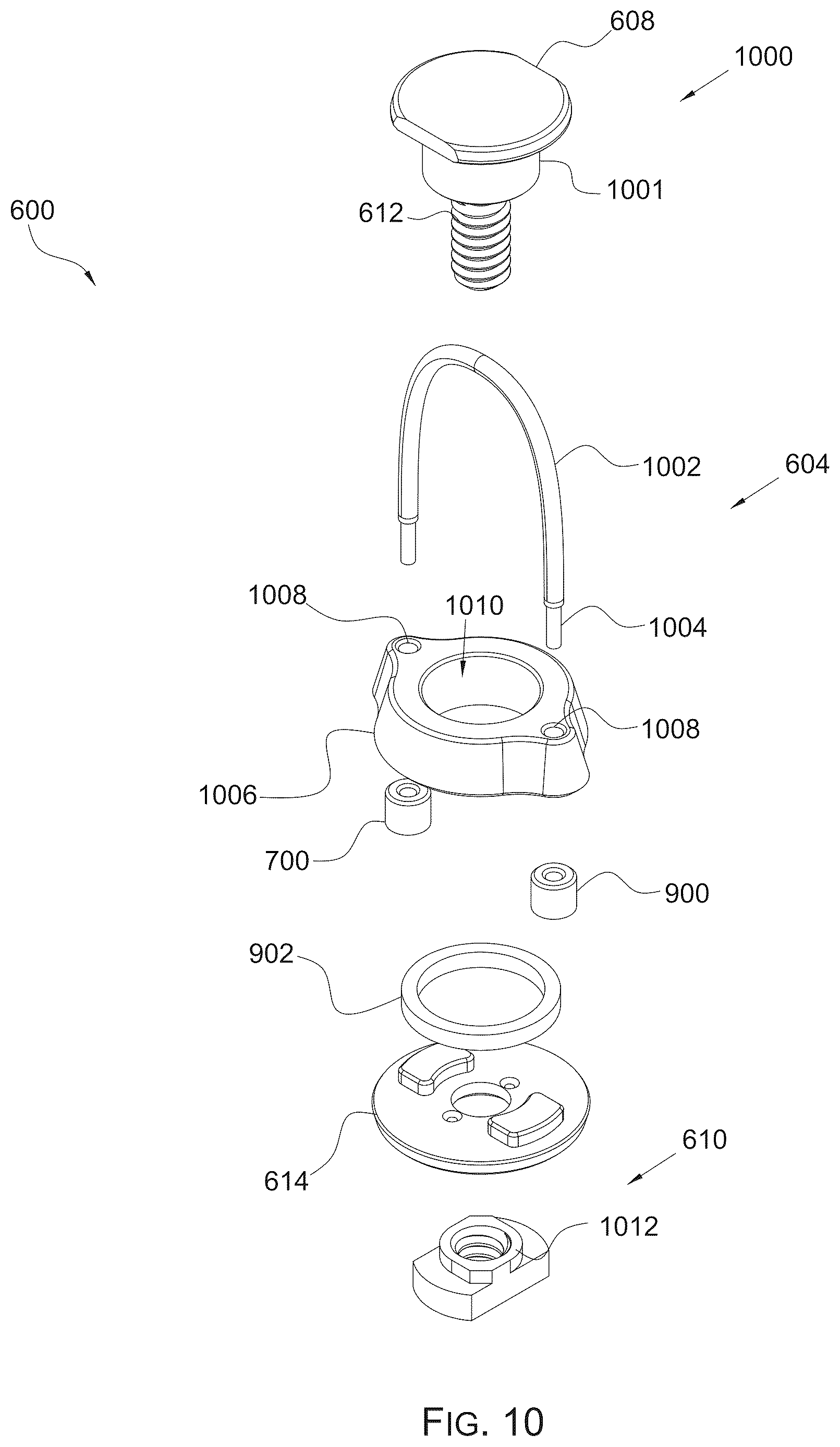 Patent US12618638 Figure 8 – Firearm sling connector with a swivel assembly