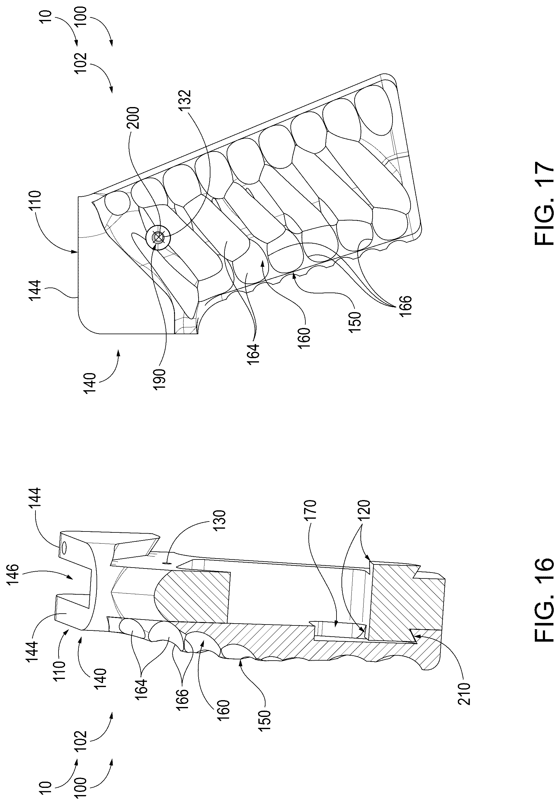 Patent US12618639 Figure 10 – Grips for handheld projectile weapons, handheld projectile weapons that include the grips, and associated methods