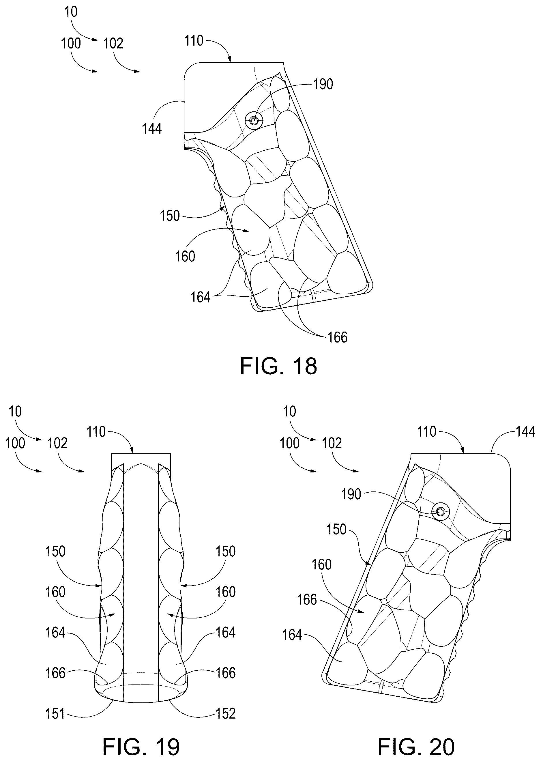 Patent US12618639 Figure 11 – Grips for handheld projectile weapons, handheld projectile weapons that include the grips, and associated methods