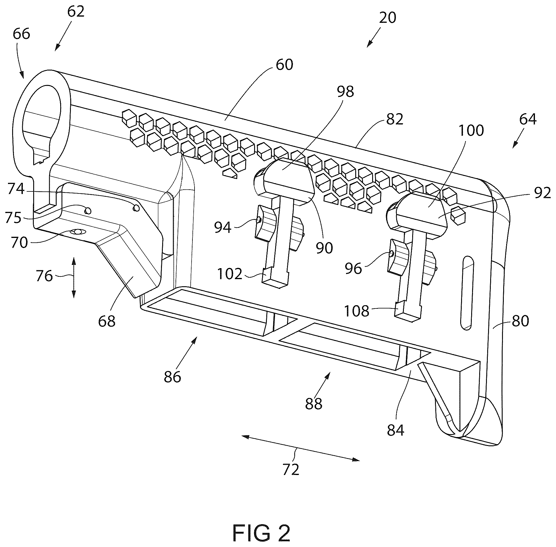Patent US12618641 Figure 2 – Firearm shoulder stock assembly