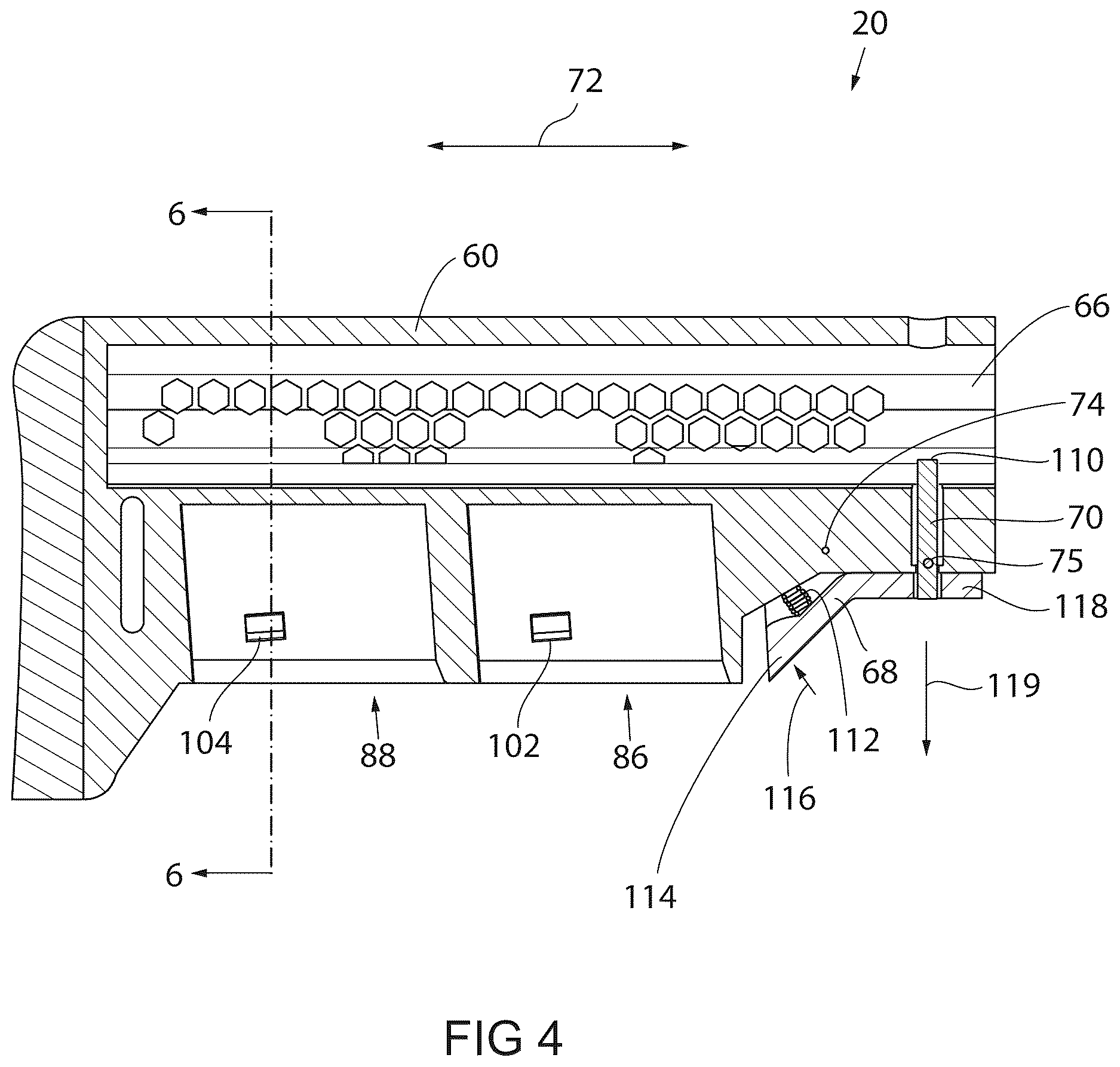 Patent US12618641 Figure 4 – Firearm shoulder stock assembly