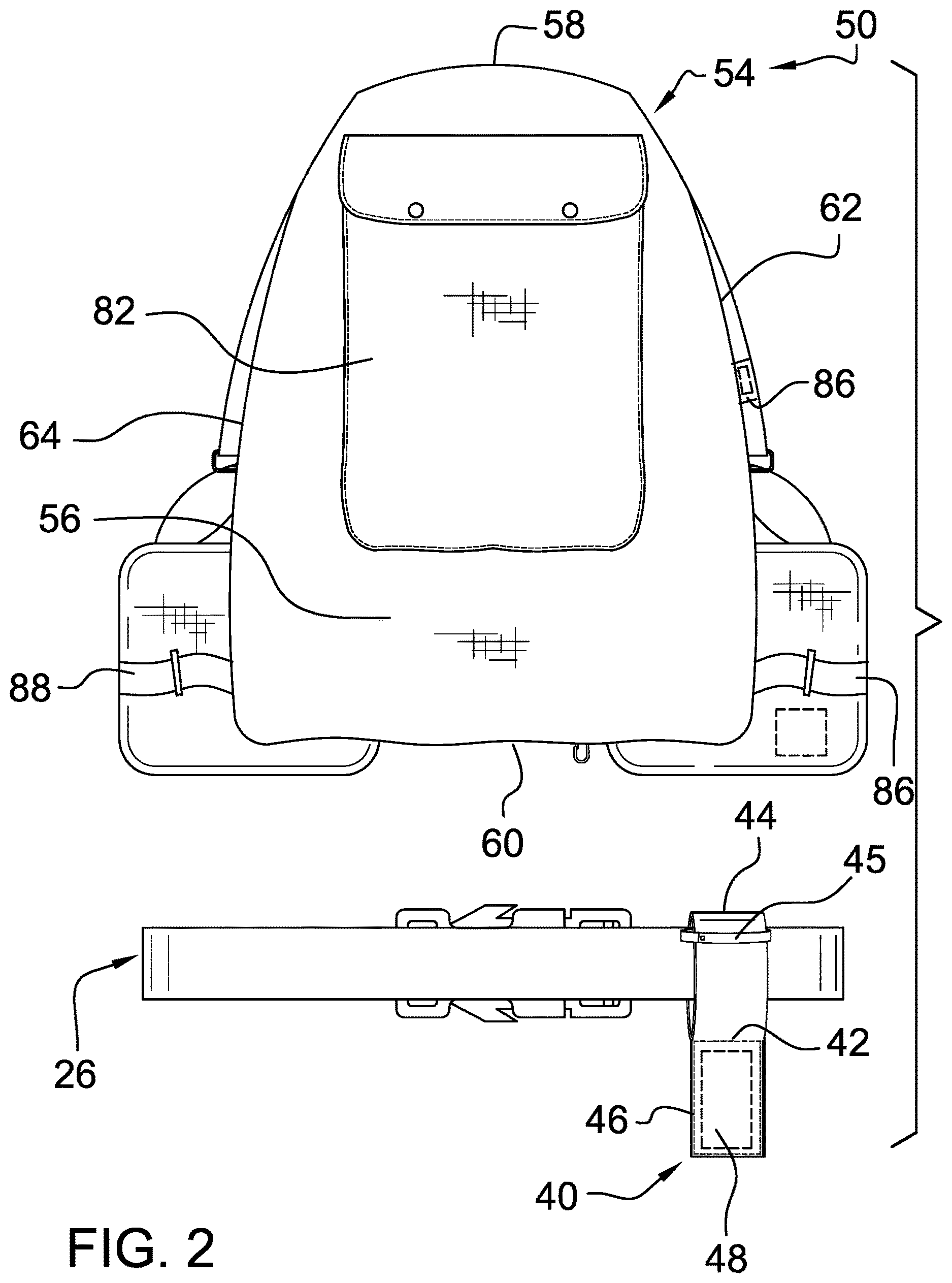 Patent US12618643 Figure 2 – Handless shoulder-fire firearm carry system