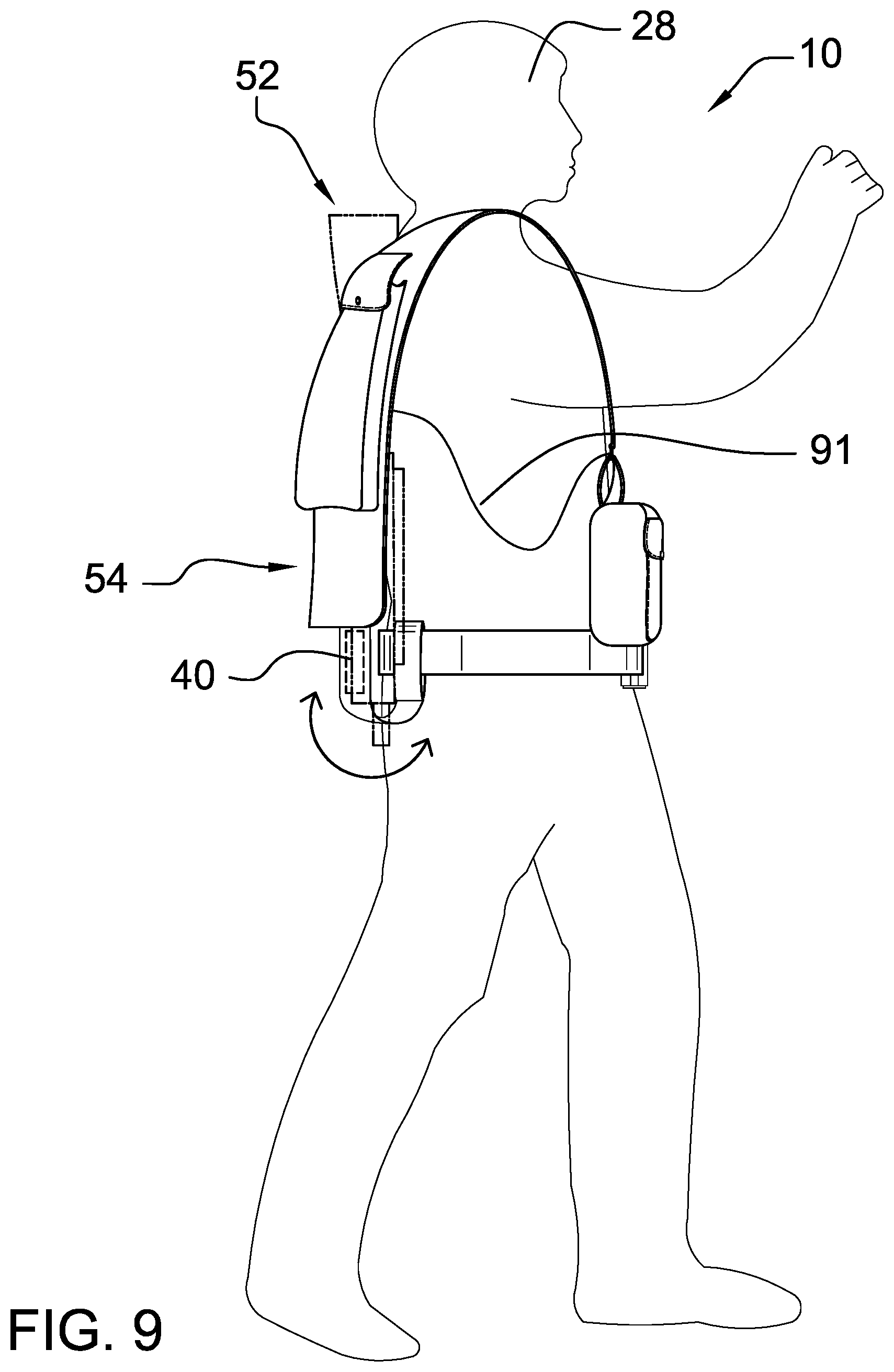 Patent US12618643 Figure 9 – Handless shoulder-fire firearm carry system