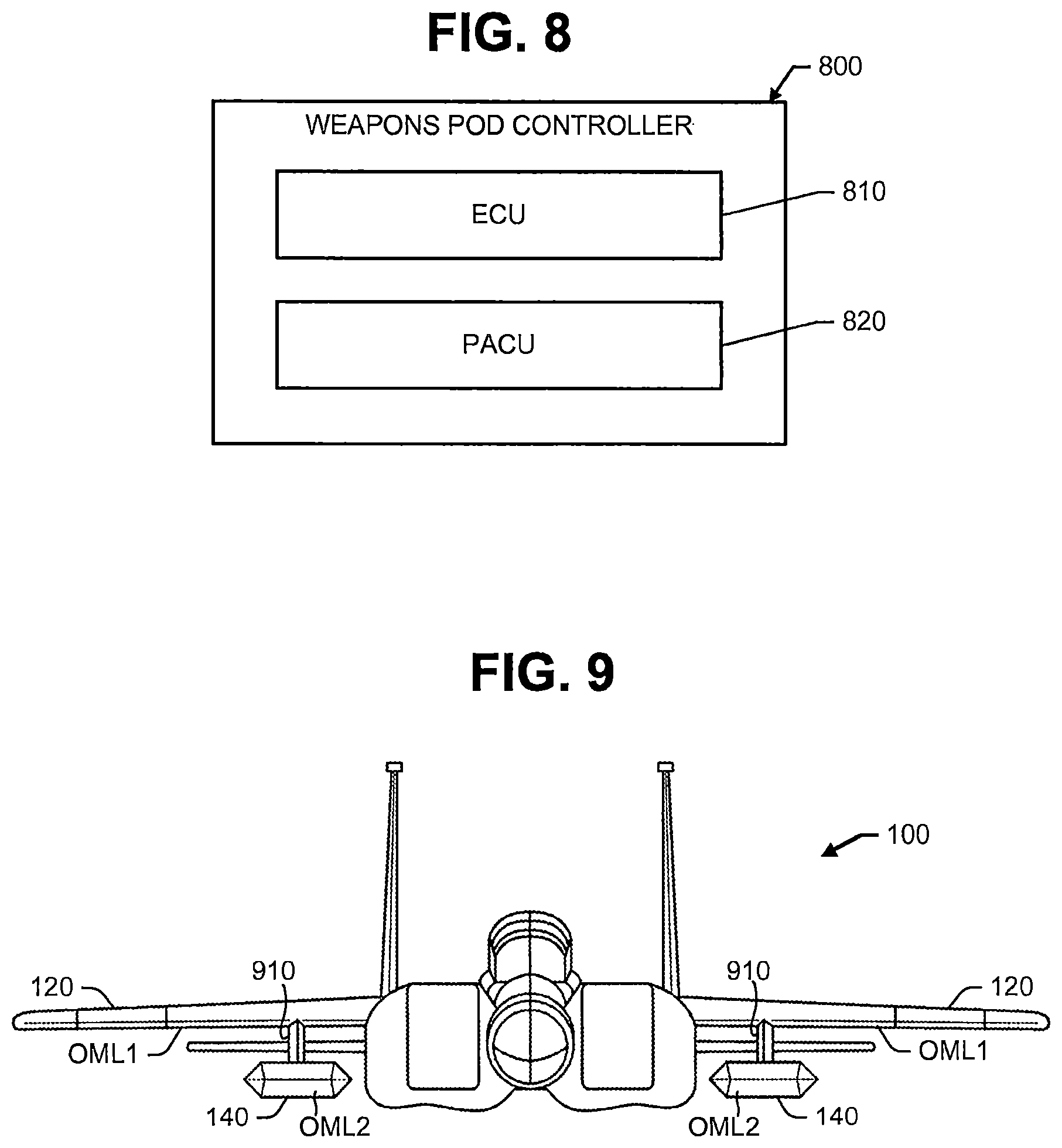 Patent US12618644 Figure 5 – Aircraft weapons pod including rail launcher