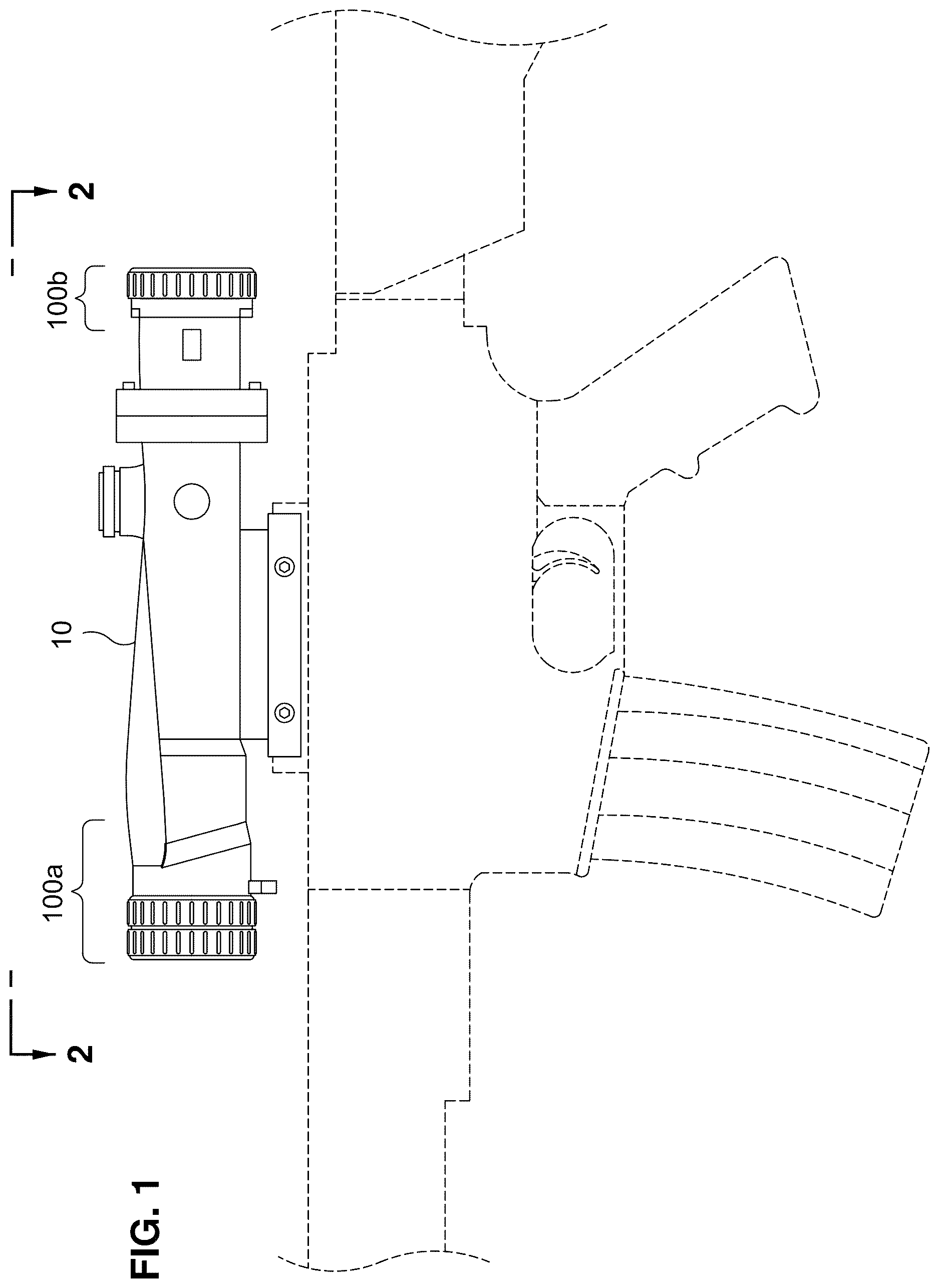 Patent US12618645 Figure 1 – Scope protector for weapon scope