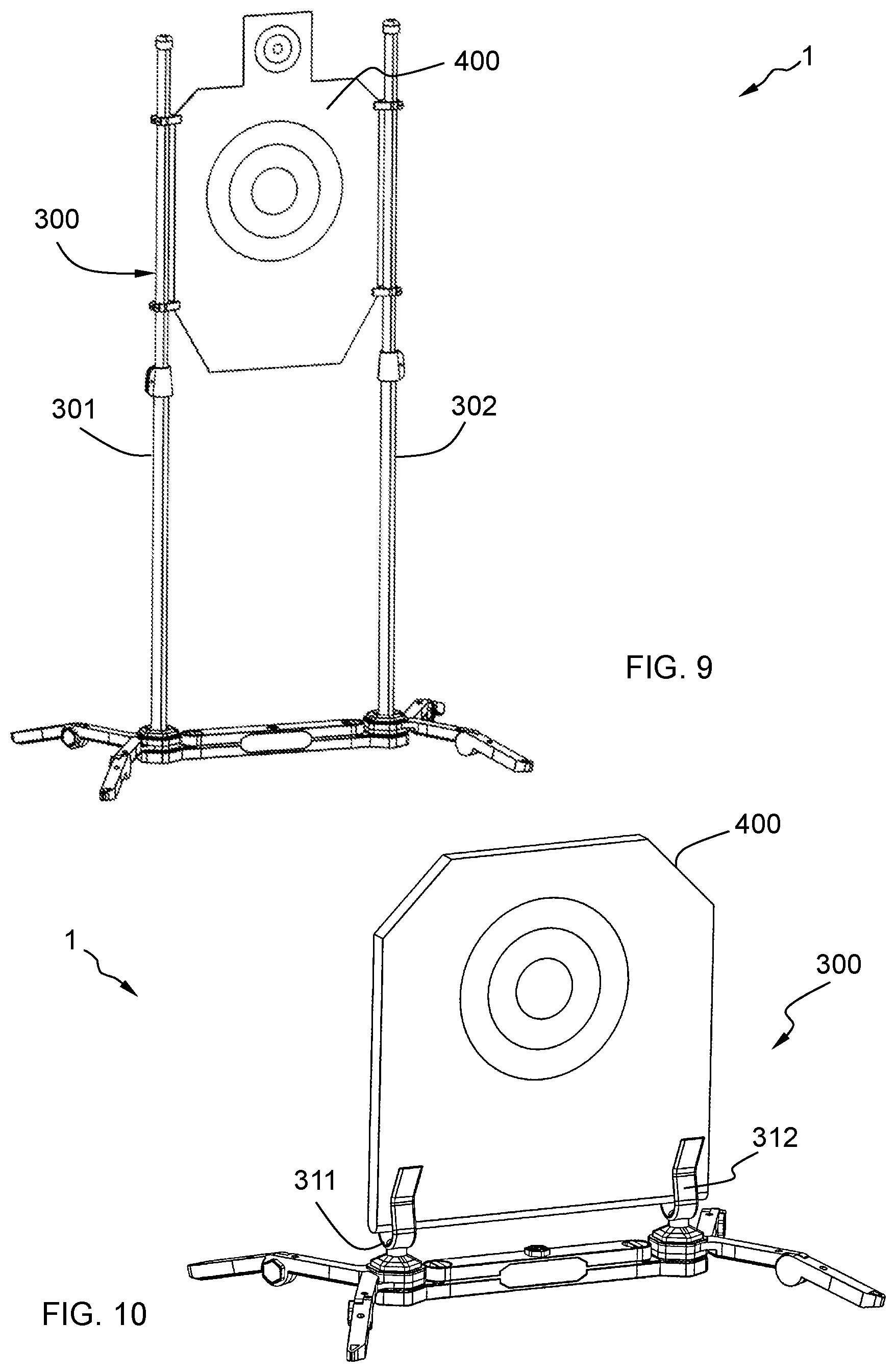 Patent US12618650 Figure 4 – Portable target stand