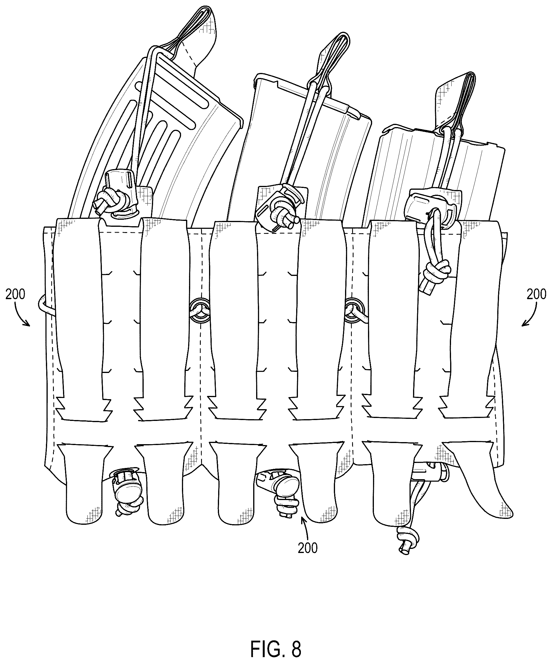 Patent US12618653 Figure 8 – Magazine retention systems