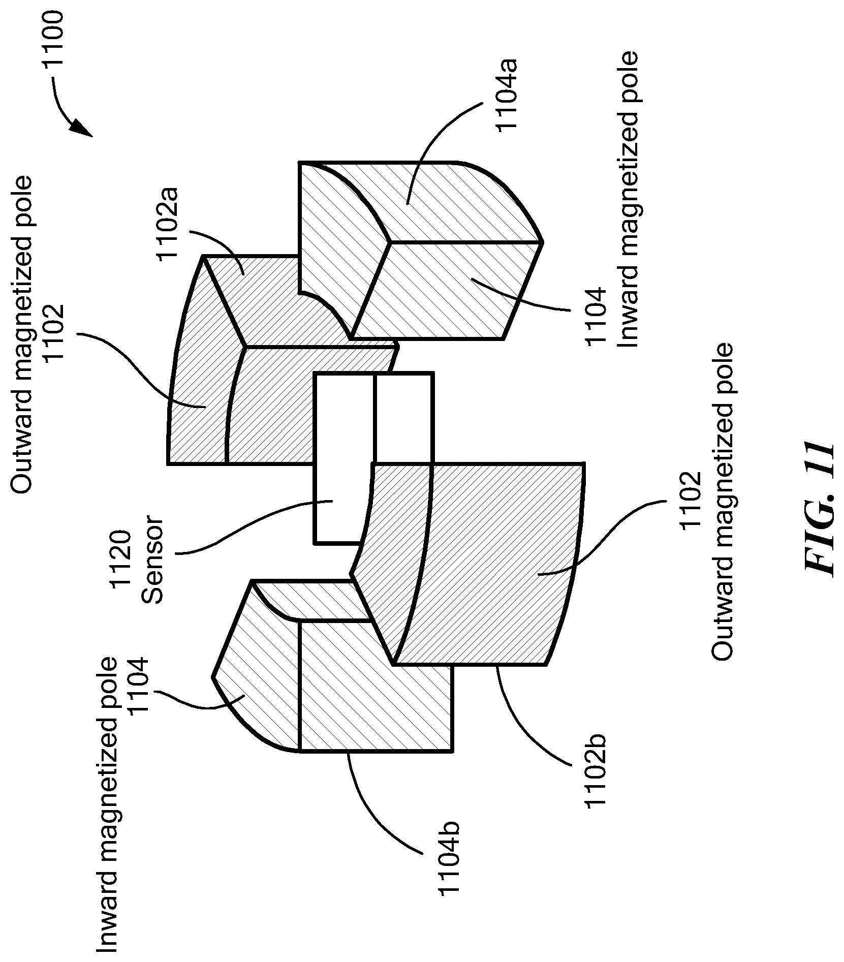 Patent US12618661 Figure 7 – Reducing stray magnetic field effect on an angle sensor