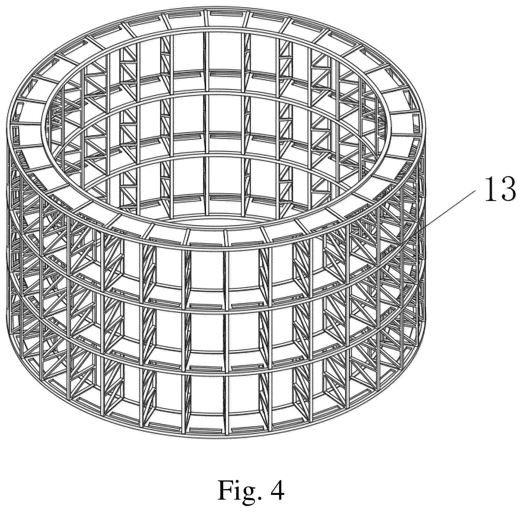 Patent US12618668 Figure 4 – Method for calculating diameter of annular non-full formwork support for circular shaft